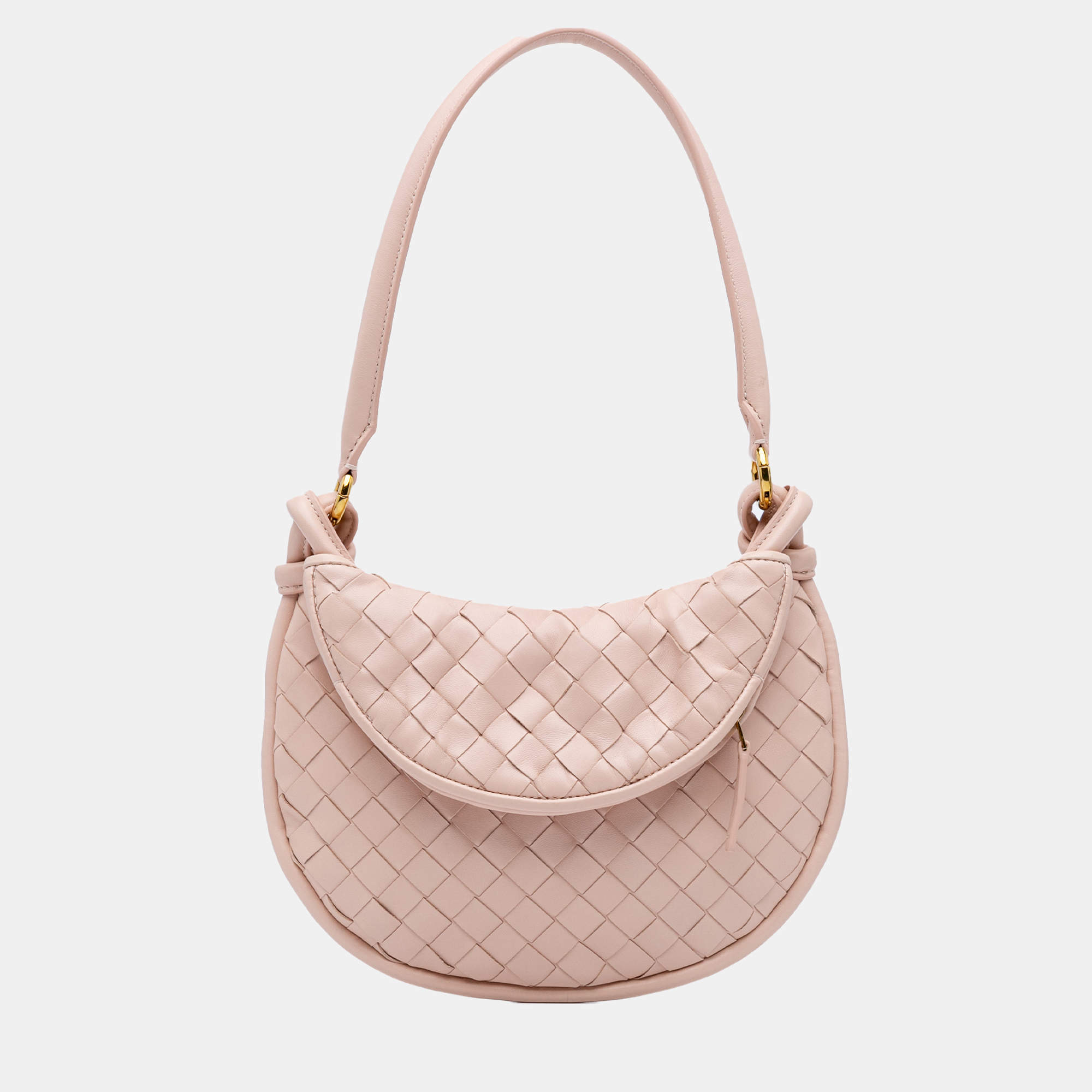 Bottega Veneta Pink Small Nappa Intrecciato Gemelli Hobo
