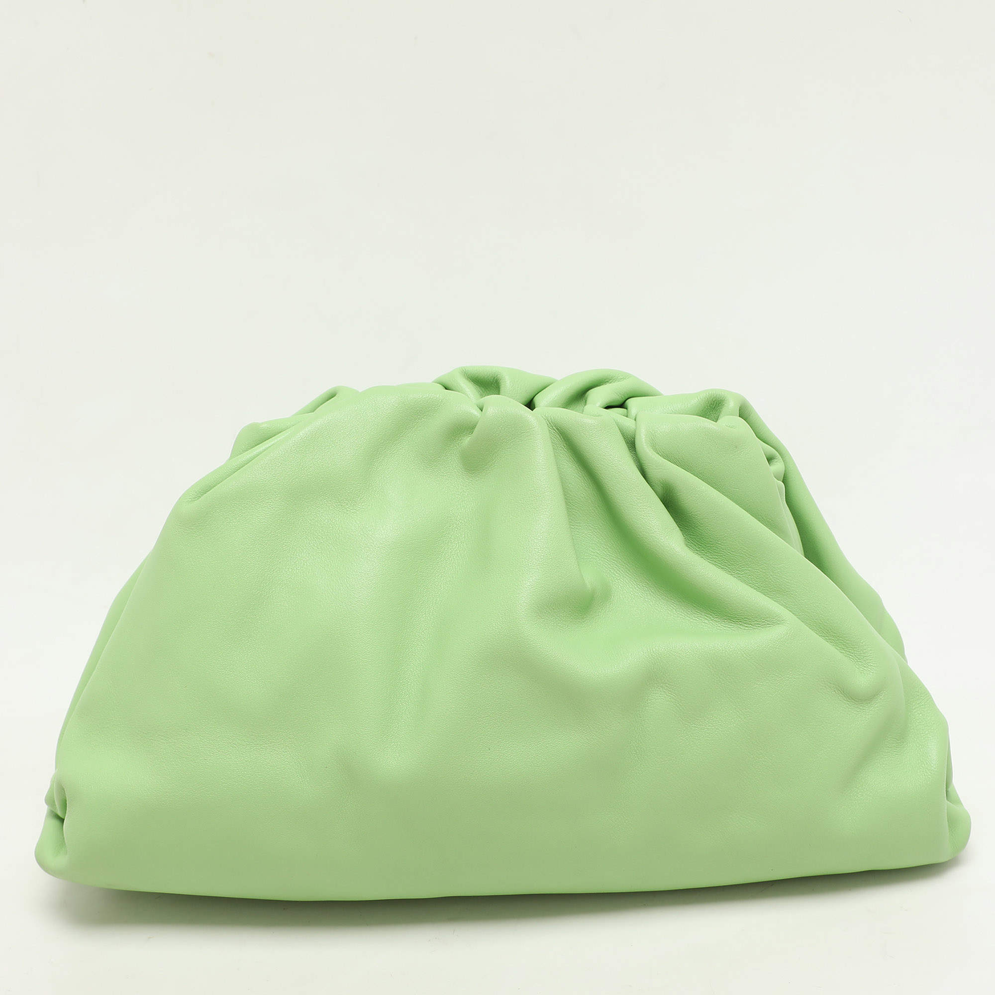 Bottega Veneta Green Leather Pouch Bag