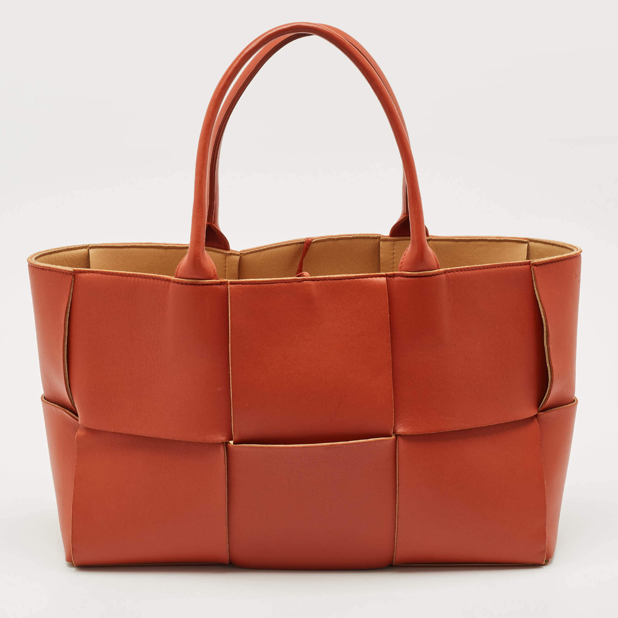 Bottega Veneta Brown Intreccio Leather Medium Arco Tote