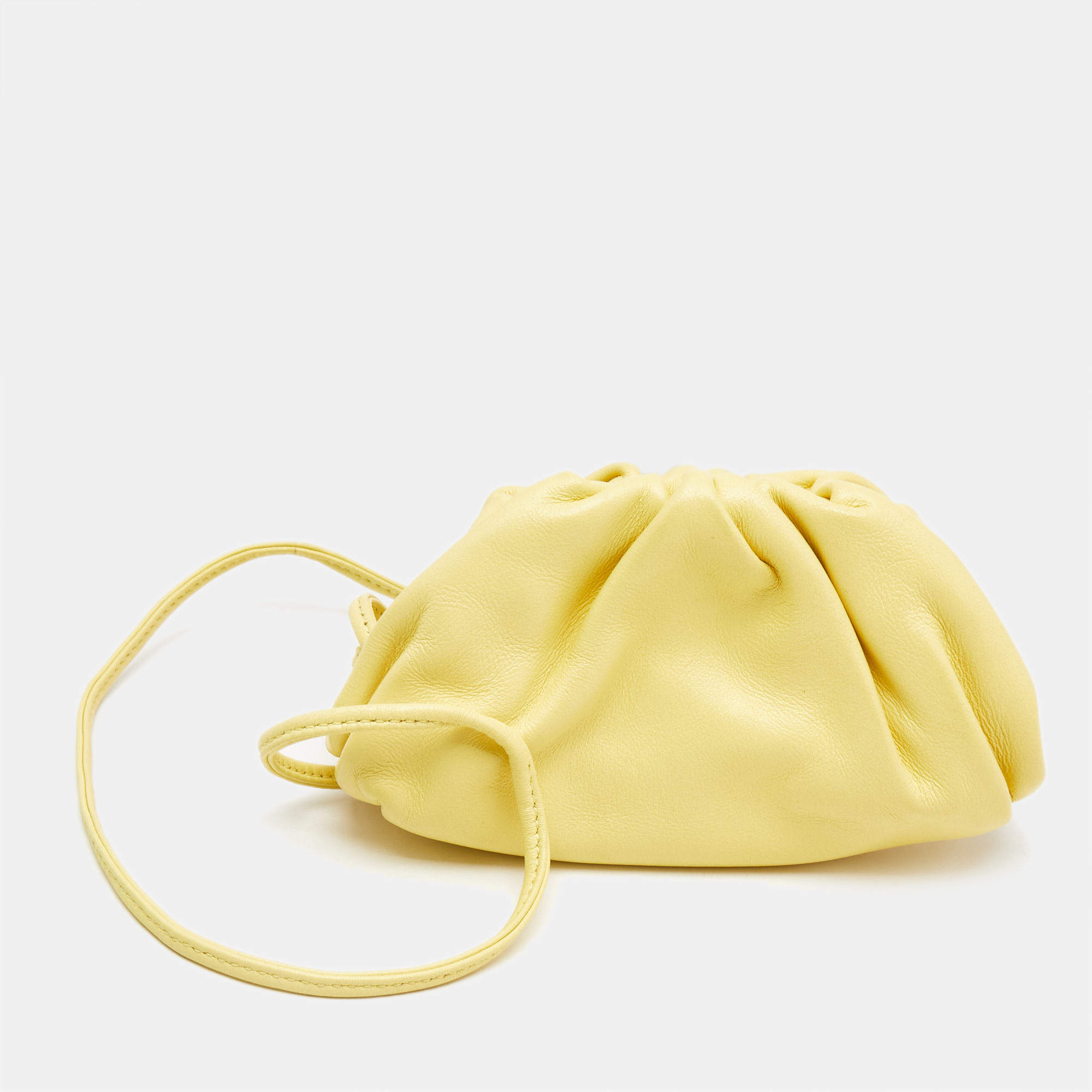Bottega Veneta Yellow Leather Extra Mini The Pouch Bag