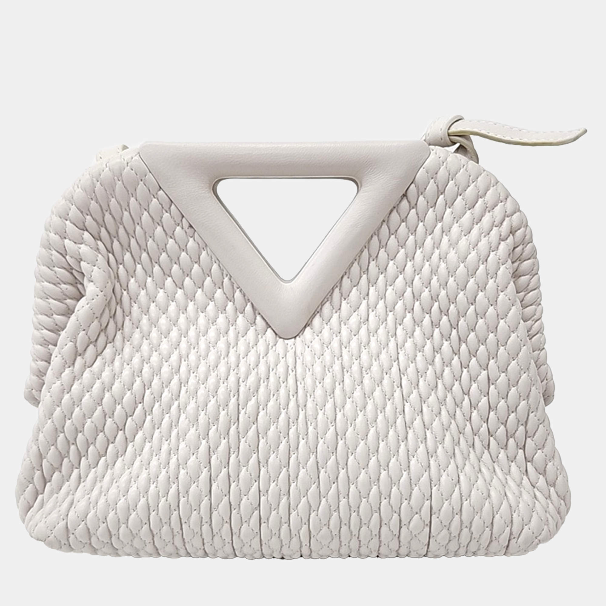 Bottega Veneta White Leather Point Bag