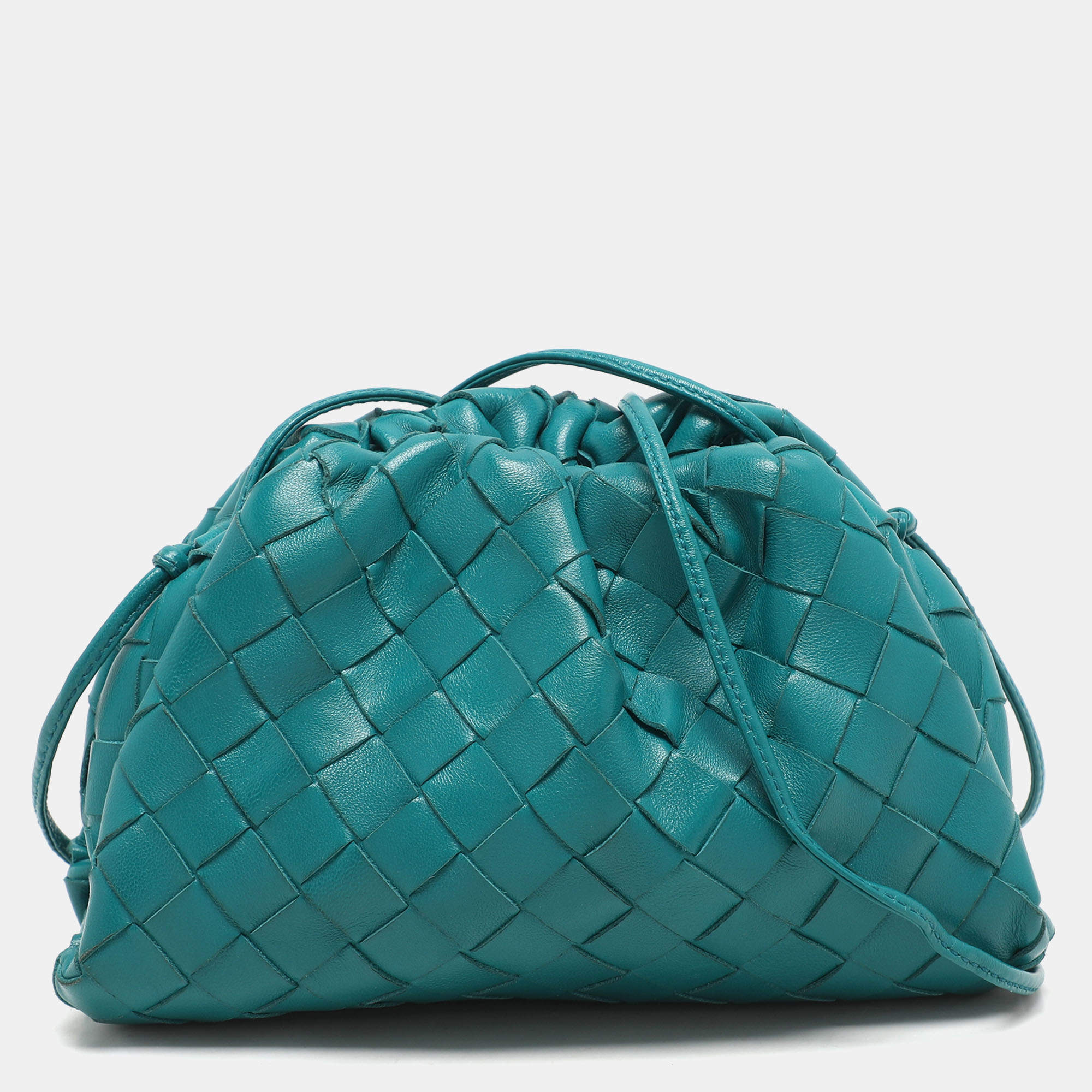 Bottega Veneta Green Intrecciato Leather Mini The Pouch 