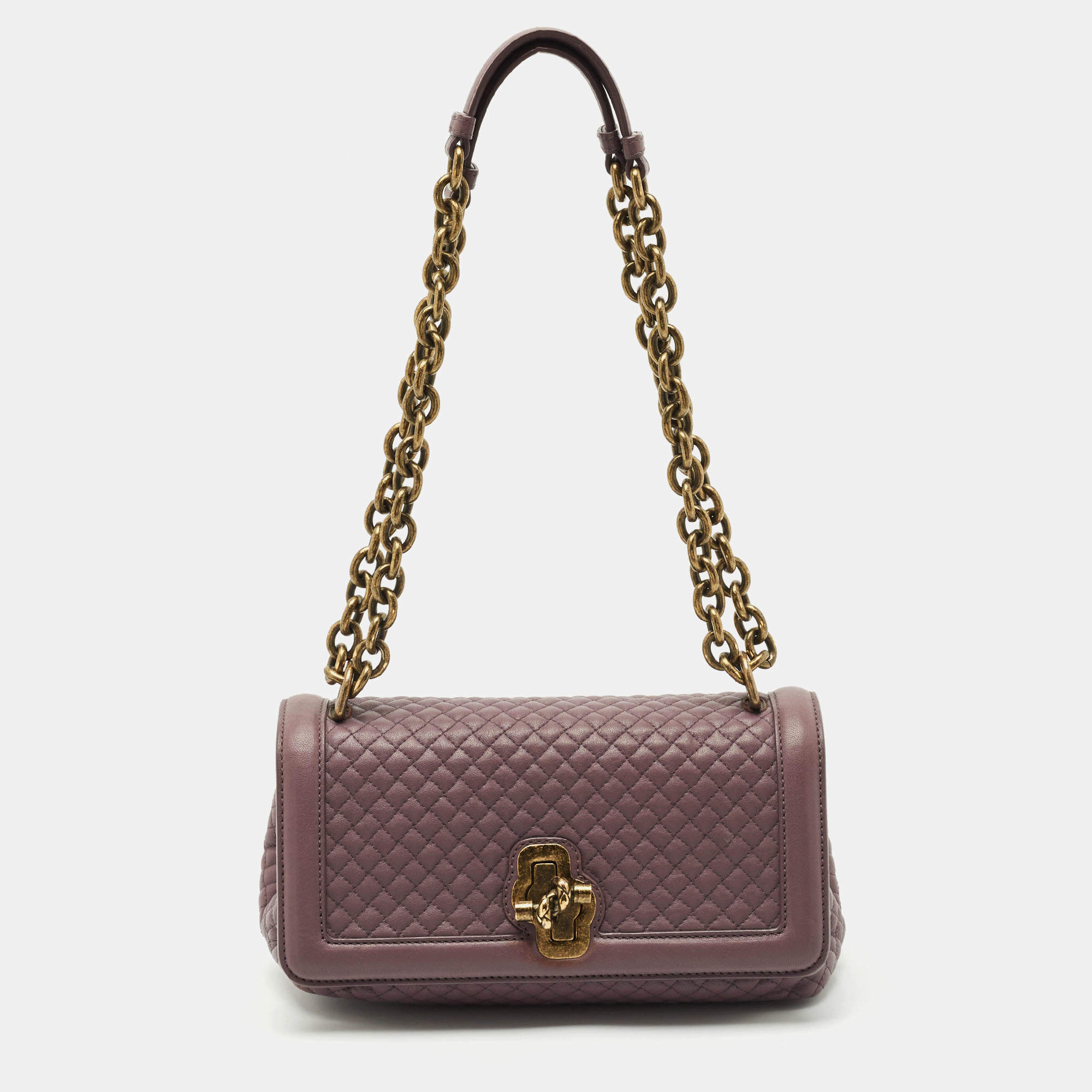 Bottega Veneta Lilac Quilted Leather Olimpia Knot Shoulder Bag