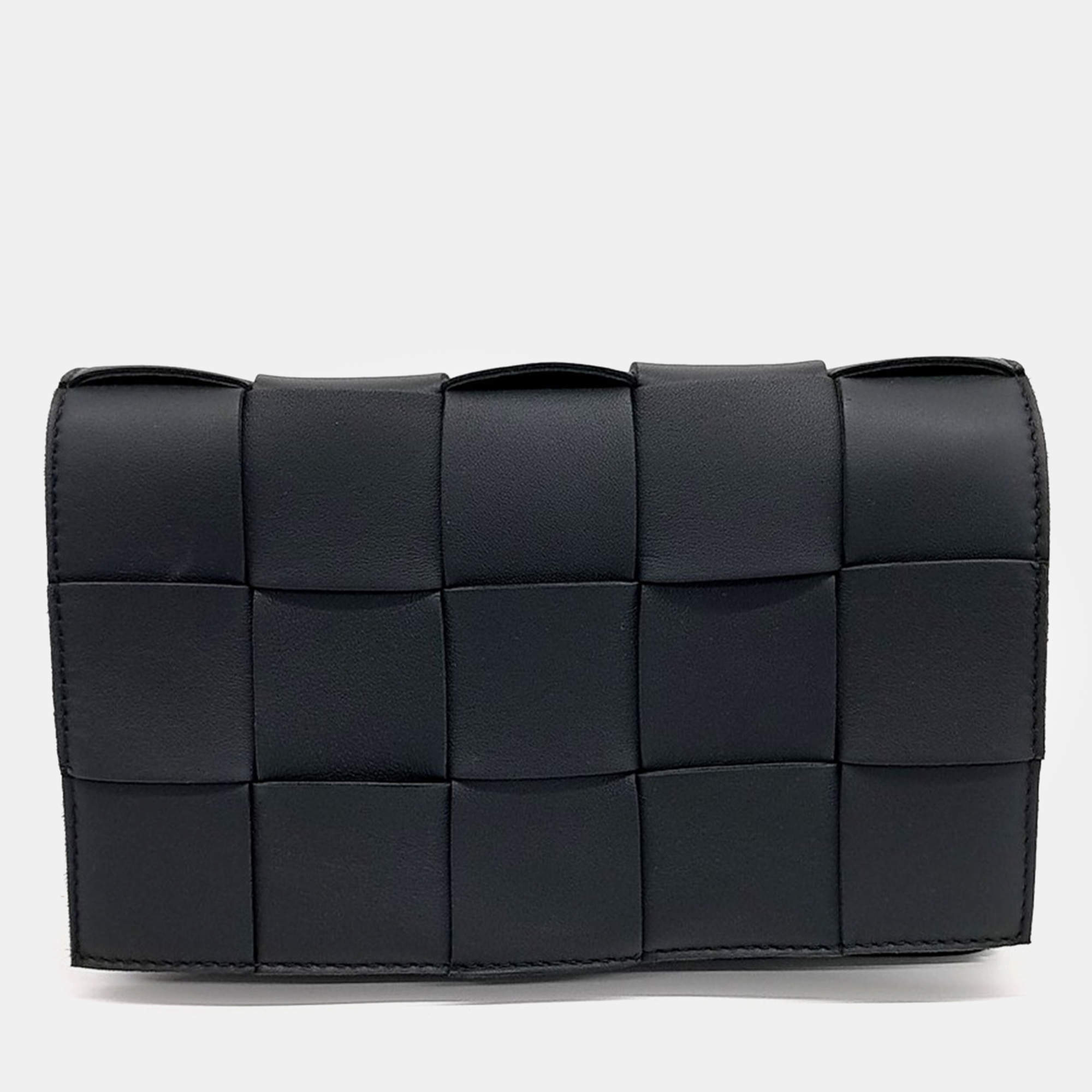 Bottega Veneta Black Leather Cassette Bag