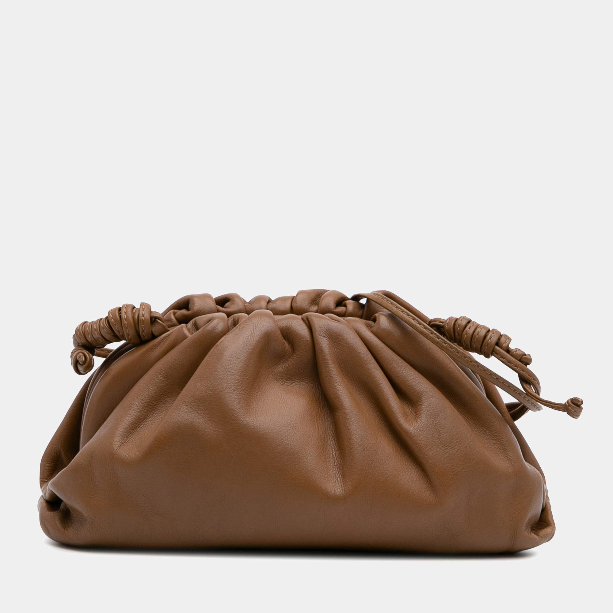 Bottega Veneta Brown Lambskin The Mini Pouch