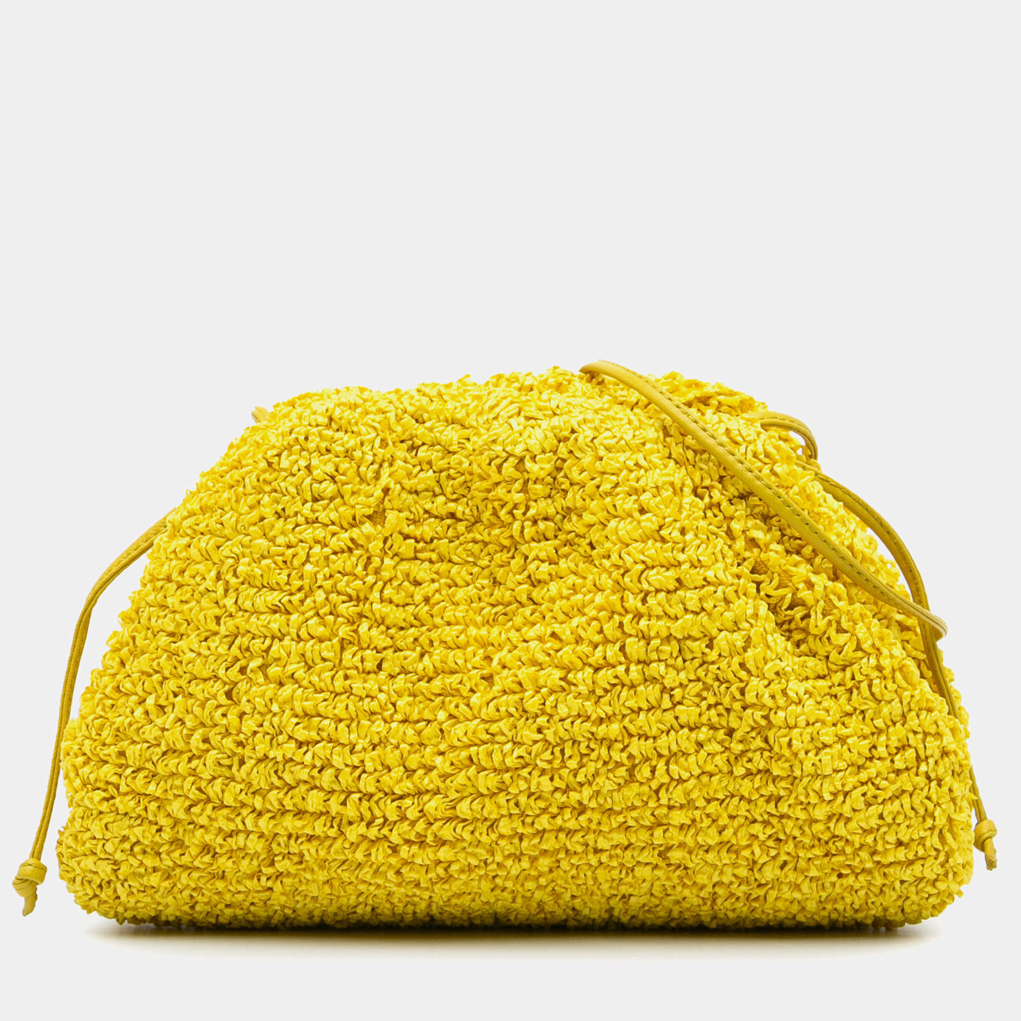 Bottega Veneta Yellow Boucle Raffia The Mini Pouch