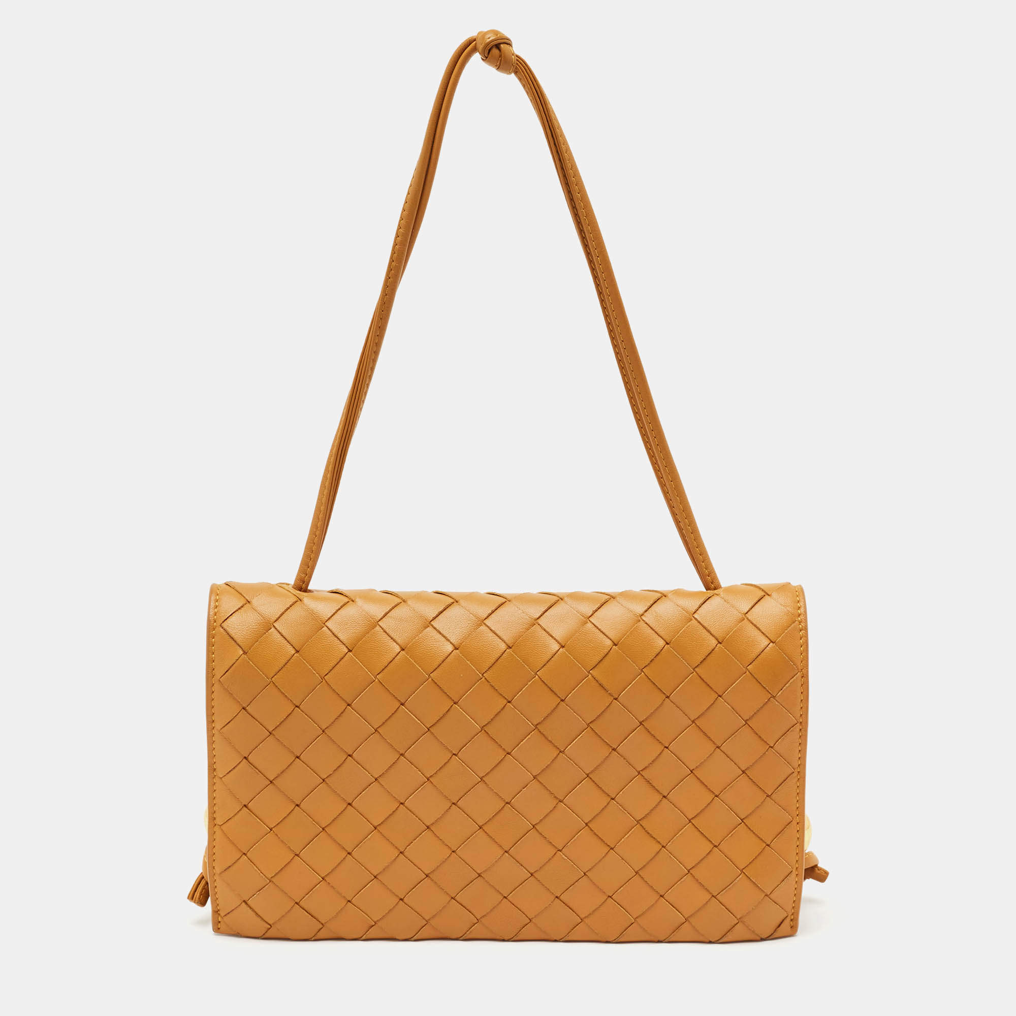 Bottega Veneta Brown Intrecciato Leather Trio Shoulder Bag
