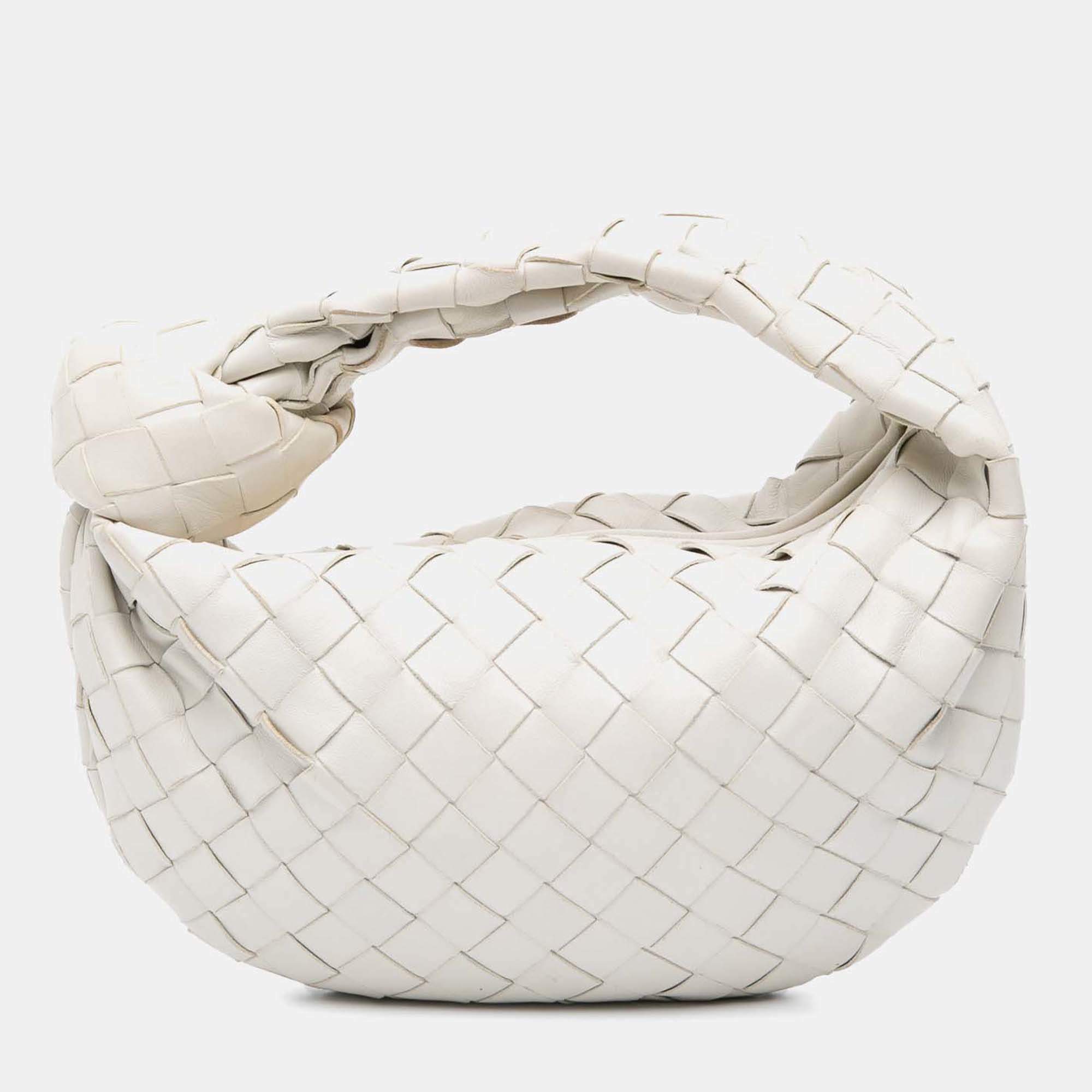 Bottega Veneta White Mini Nappa Intrecciato Jodie