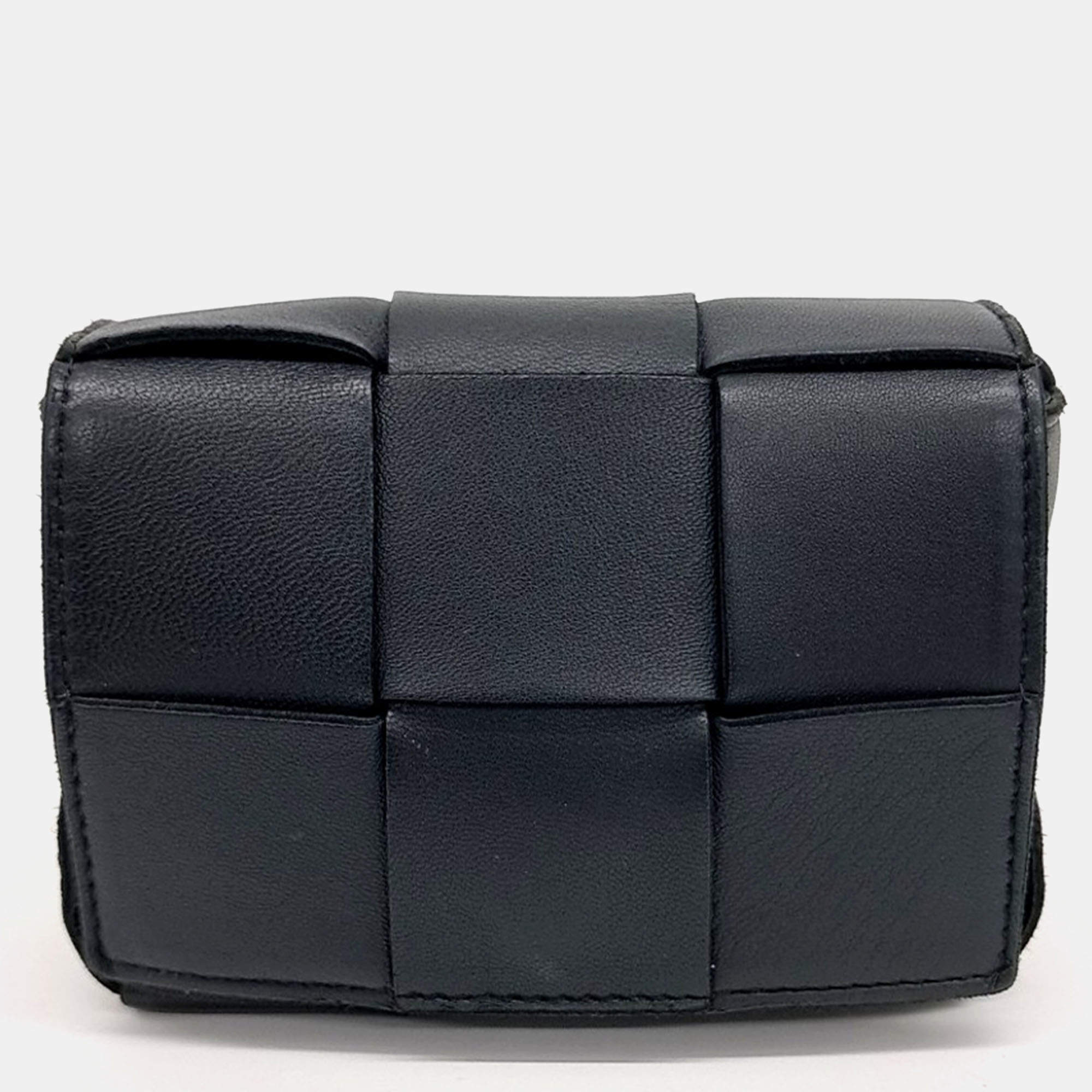 Bottega Veneta Black Leather Candy Cassette Bag
