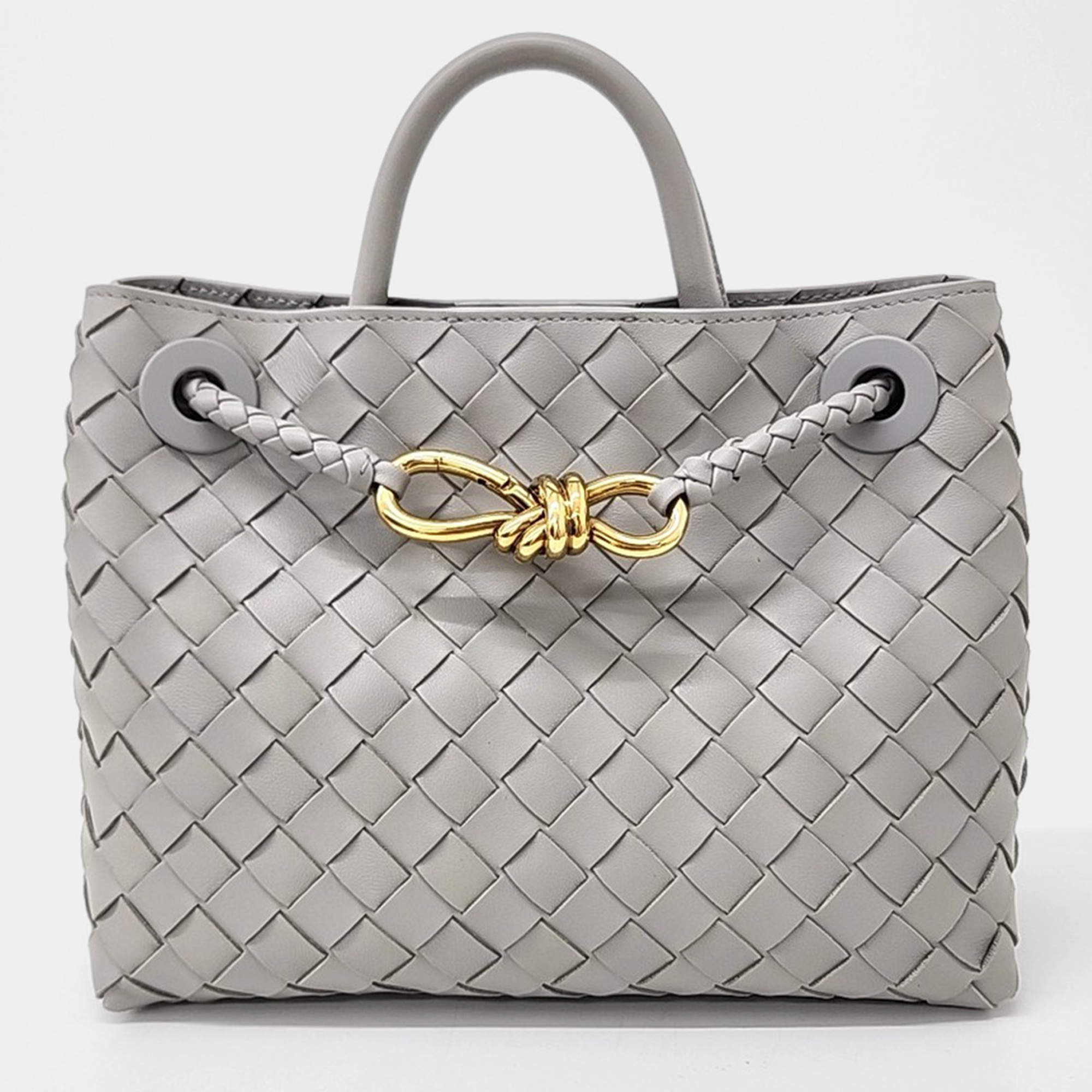 Bottega Veneta Grey Leather Andiamo Small bag