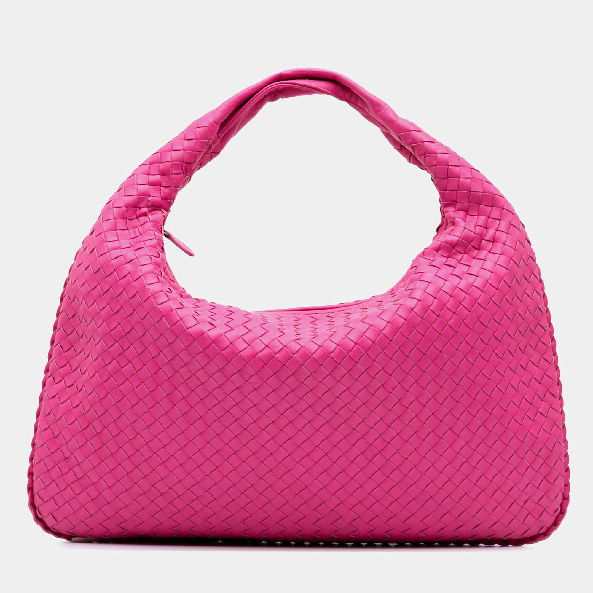 Bottega Veneta Pink Medium Nappa Intrecciato Veneta Hobo