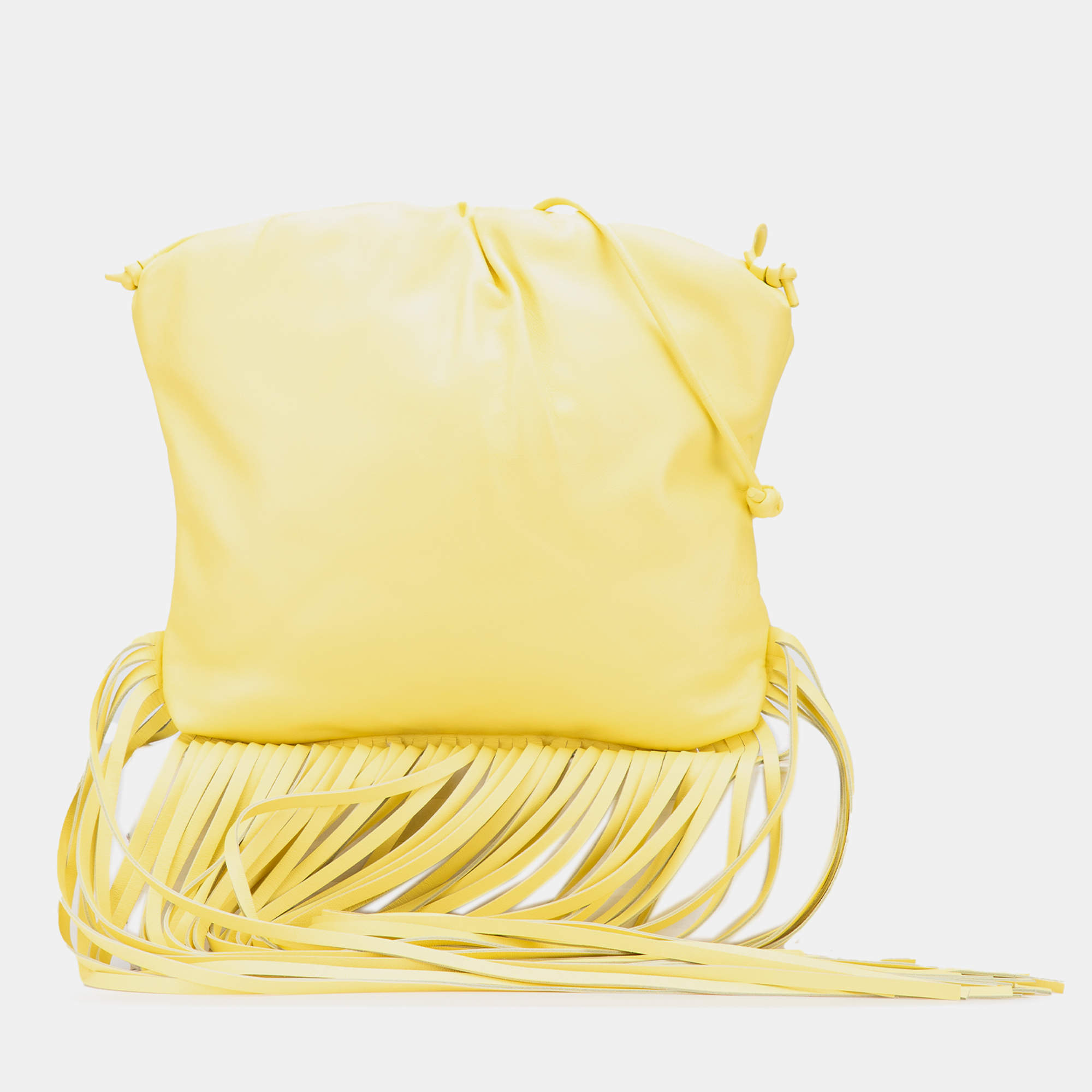 Bottega Veneta Yellow Lambskin The Fringe Pouch