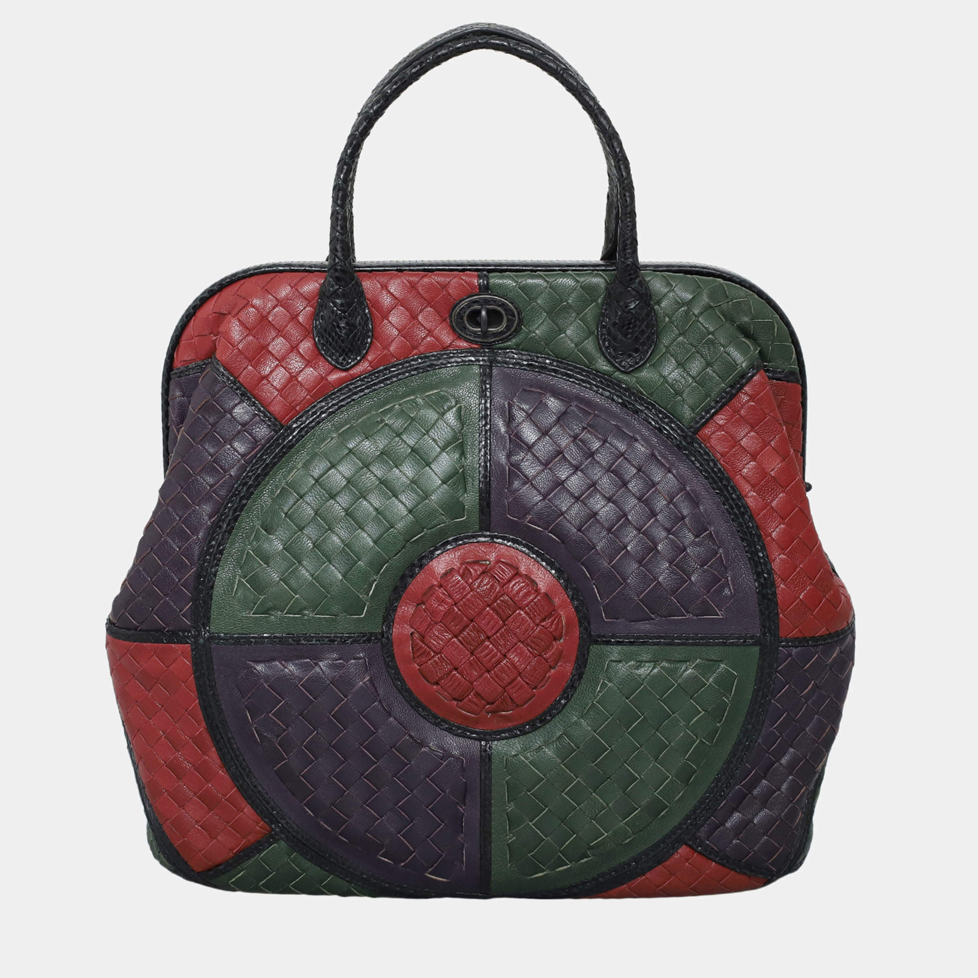 Pre Owned Bottega Veneta Fall 2008 Multicolor Intrecciato Top Handle