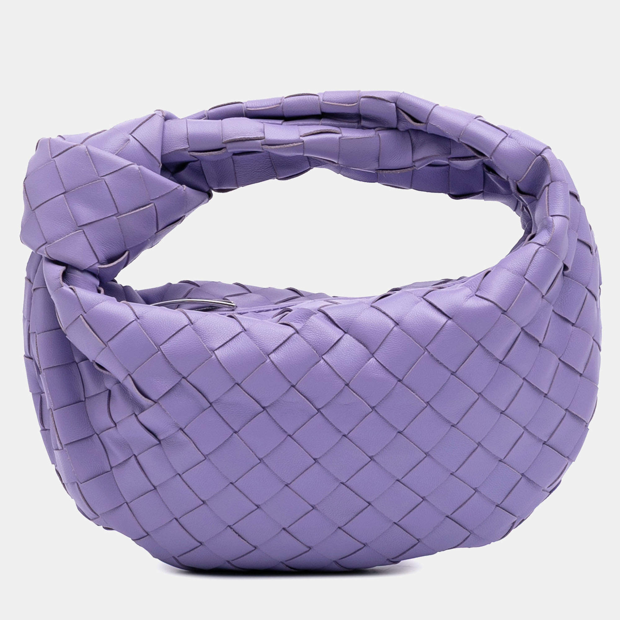 Pre Owned Bottega Veneta Purple Mini Nappa Intrecciato Jodie