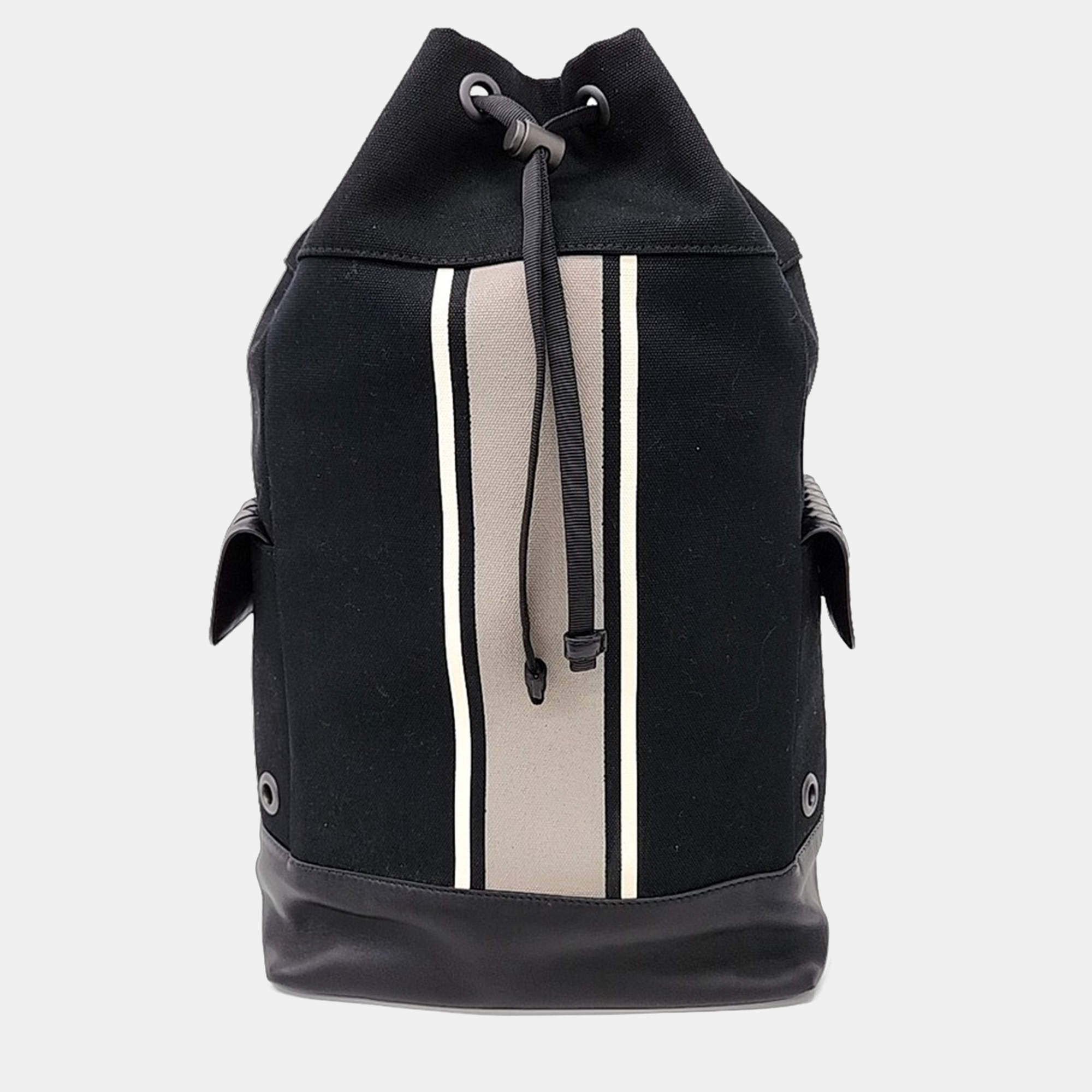Pre Owned Bottega Veneta Black Multicolor Fabric Backpack