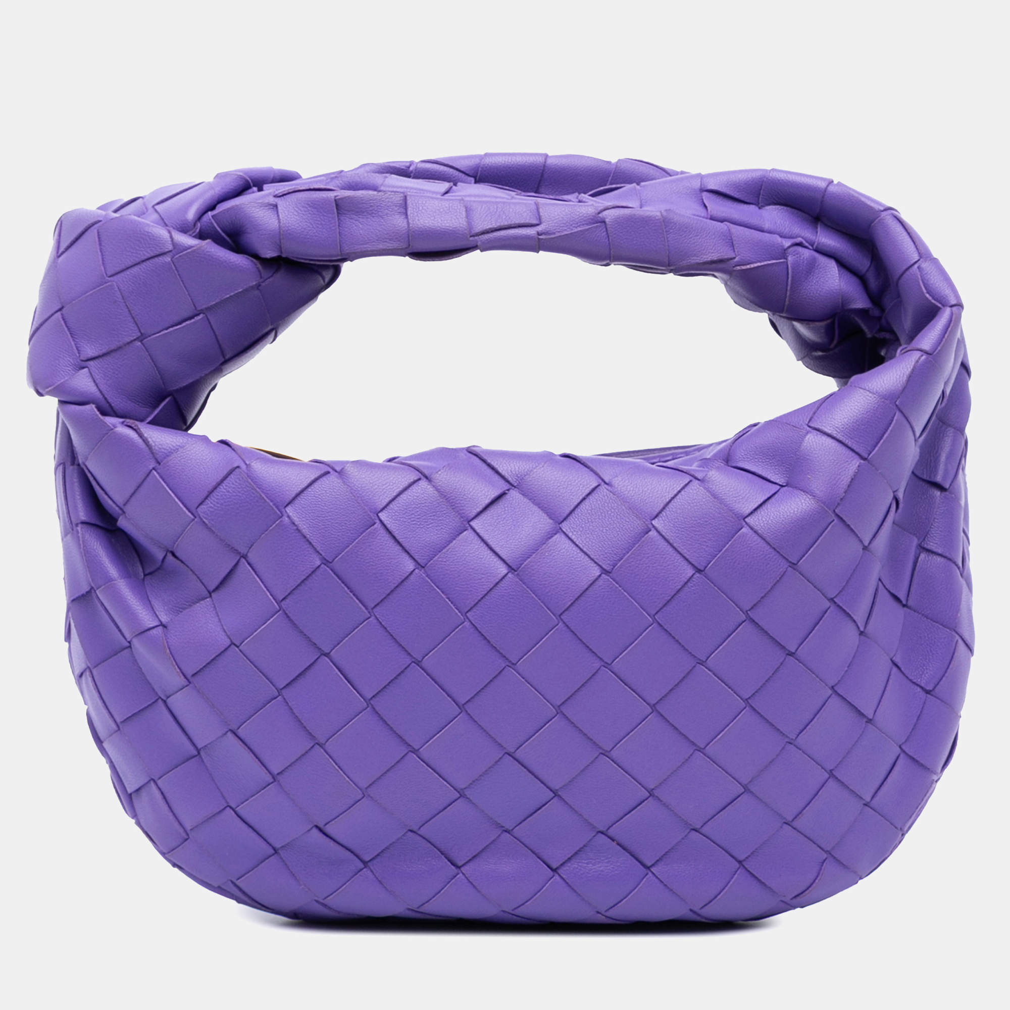 Pre Owned Bottega Veneta Purple Mini Nappa Intrecciato Jodie