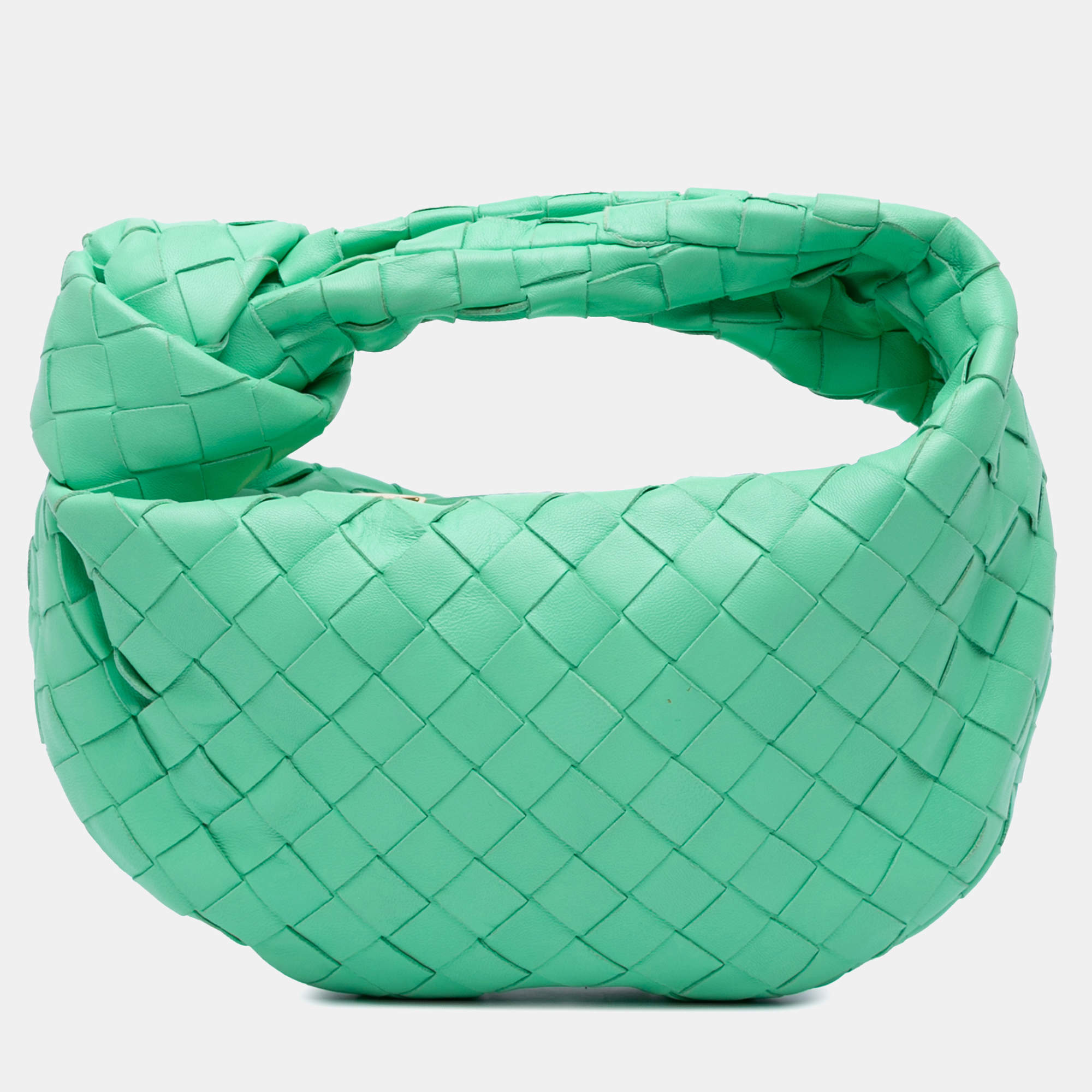 Pre Owned Bottega Veneta Green Mini Nappa Intrecciato Jodie