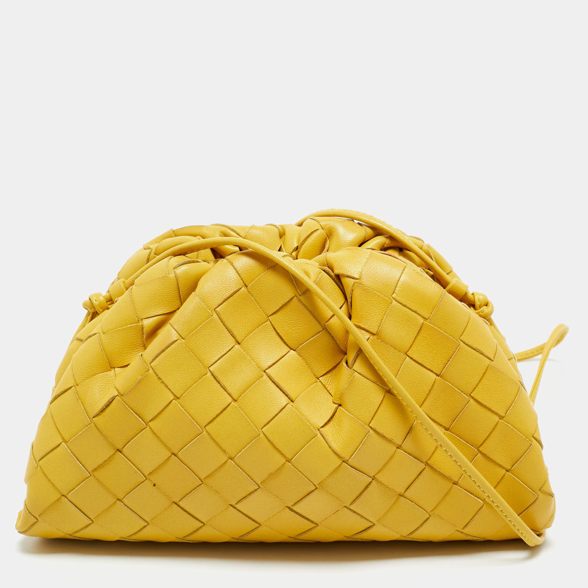 Pre Owned حقيبة بوتيغا فينيتا ميني ذا باوتش جلد بورديغ