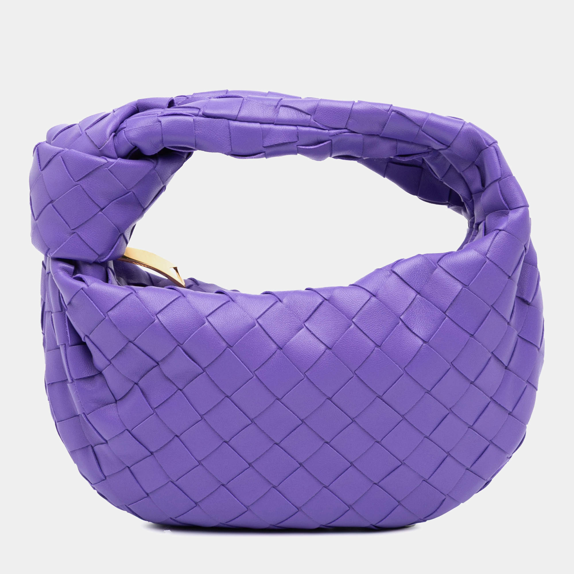Pre Owned Bottega Veneta Purple Mini Nappa Intrecciato Jodie