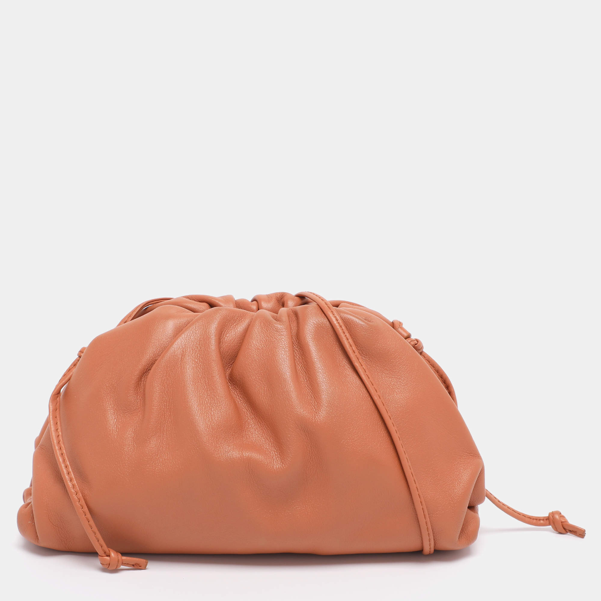 Pre Owned Bottega Veneta Brown Leather Small The Pouch Clutch