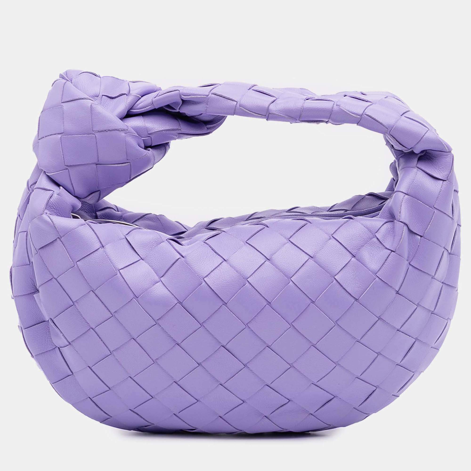 مملوكة مسبقًا Bottega Veneta Purple Mini Nappa Intrecciato Jodie