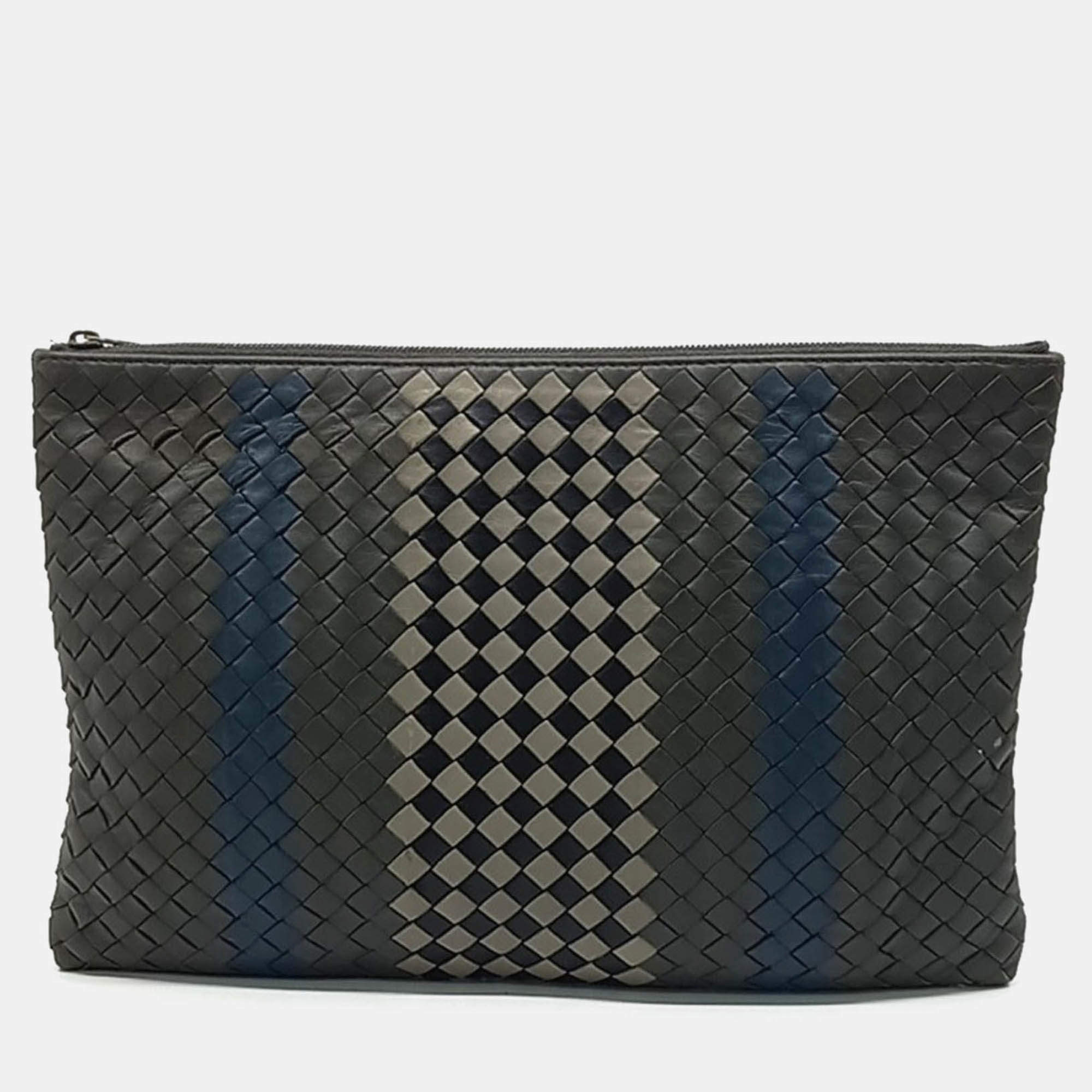 Pre Owned Bottega Veneta Multicolor Leather mesh clutch