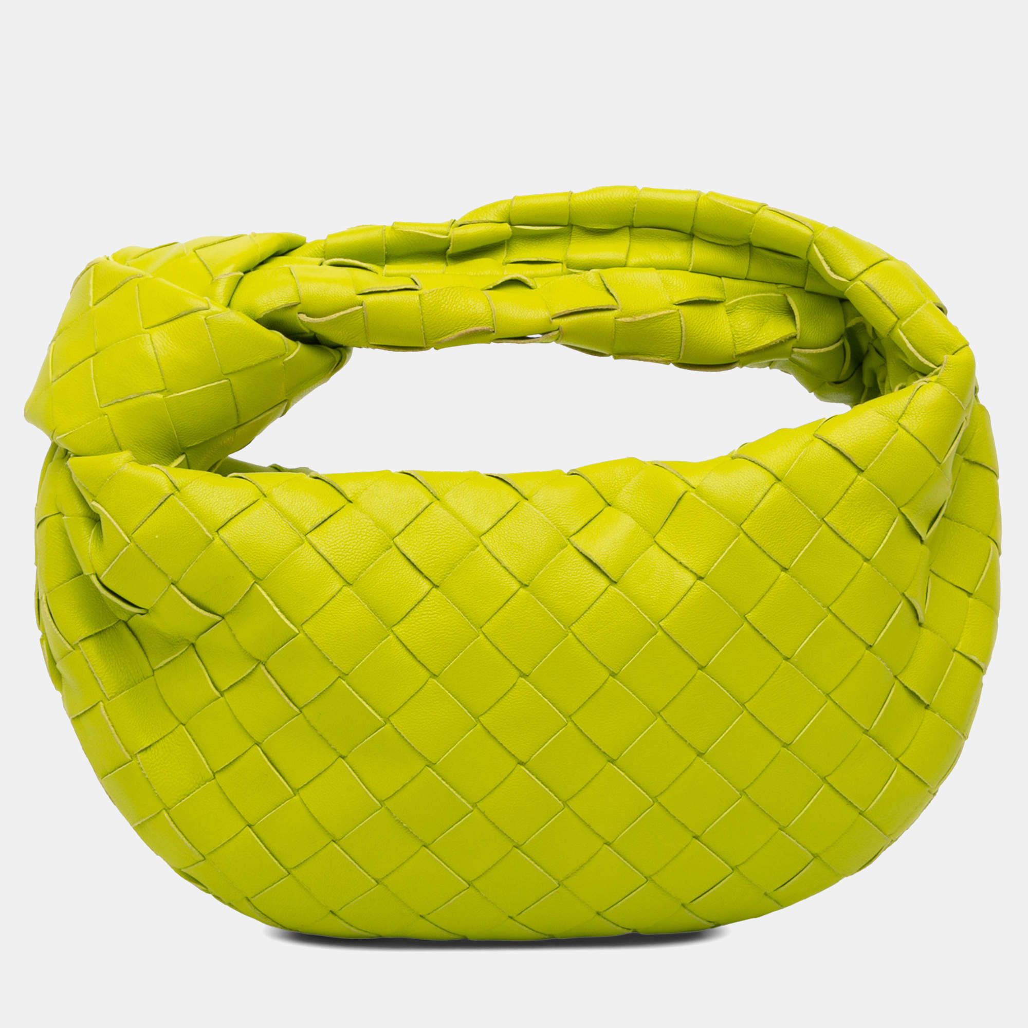 Pre Owned Bottega Veneta Green Mini Nappa Intrecciato Jodie