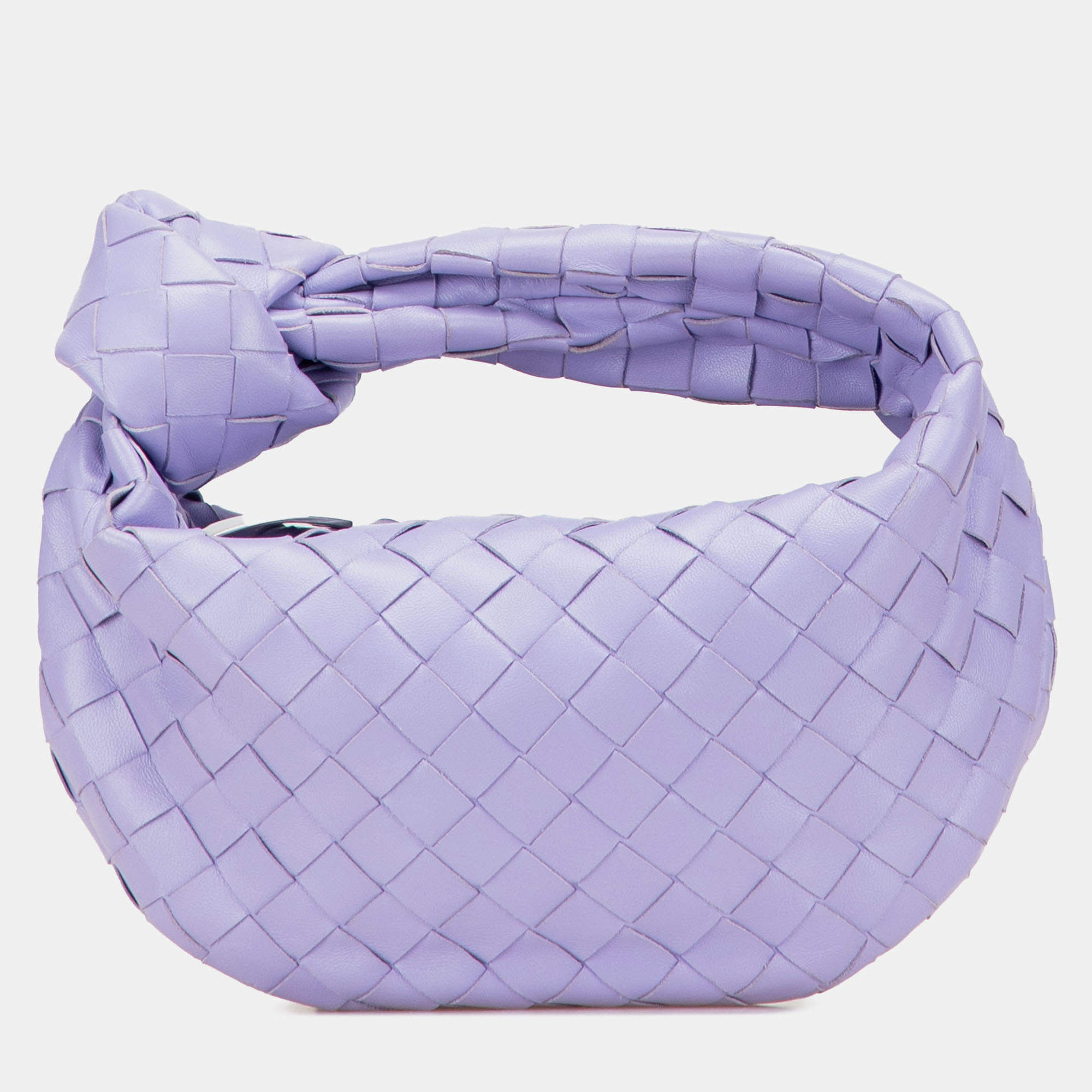 Pre Owned Bottega Veneta Purple Mini Nappa Intrecciato Jodie