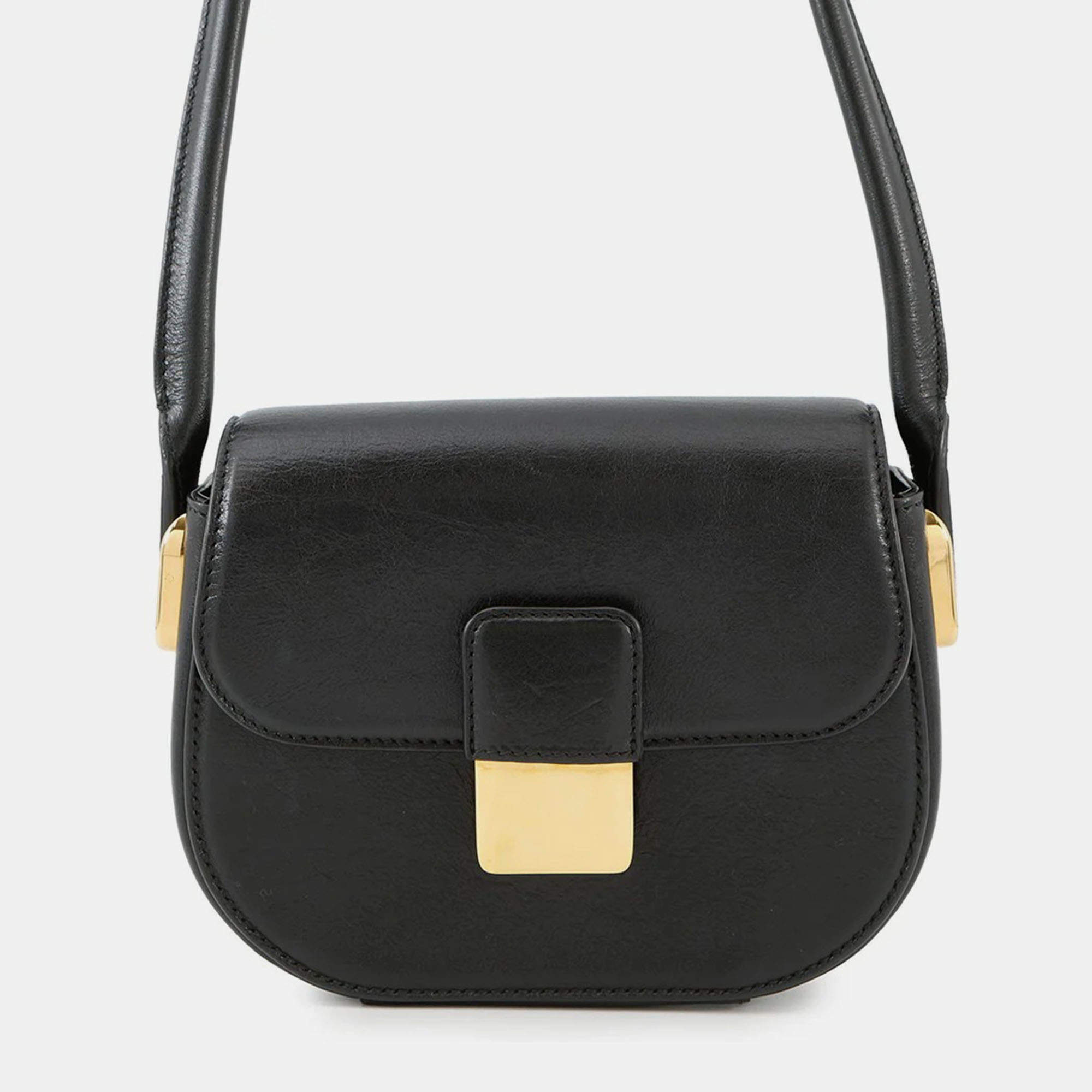 Pre Owned Bottega Veneta Desiree Shoulder Bag Navy Leather Size Mini