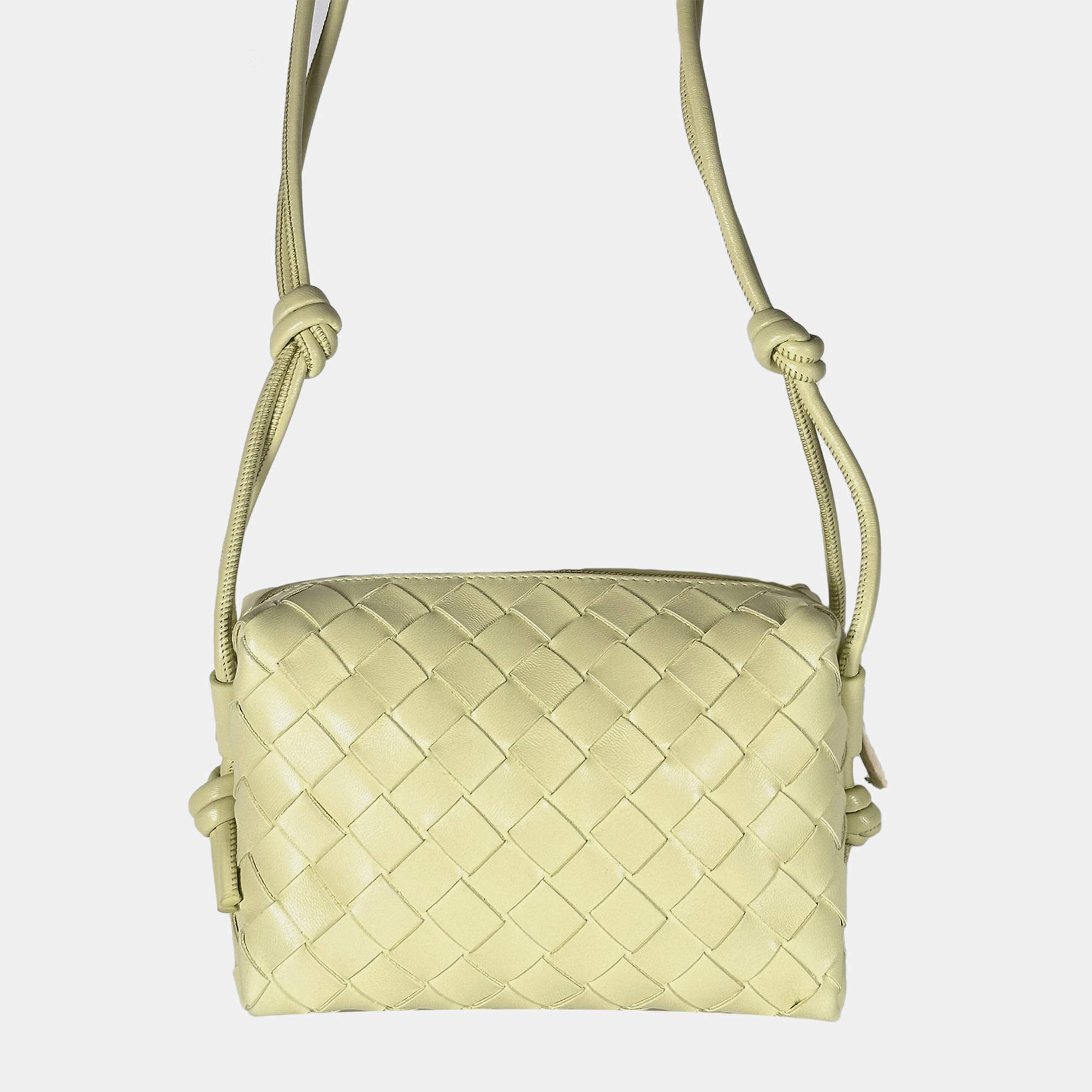 Pre Owned Bottega Veneta Mini Loop Intrecciato Leather Shoulder Bag