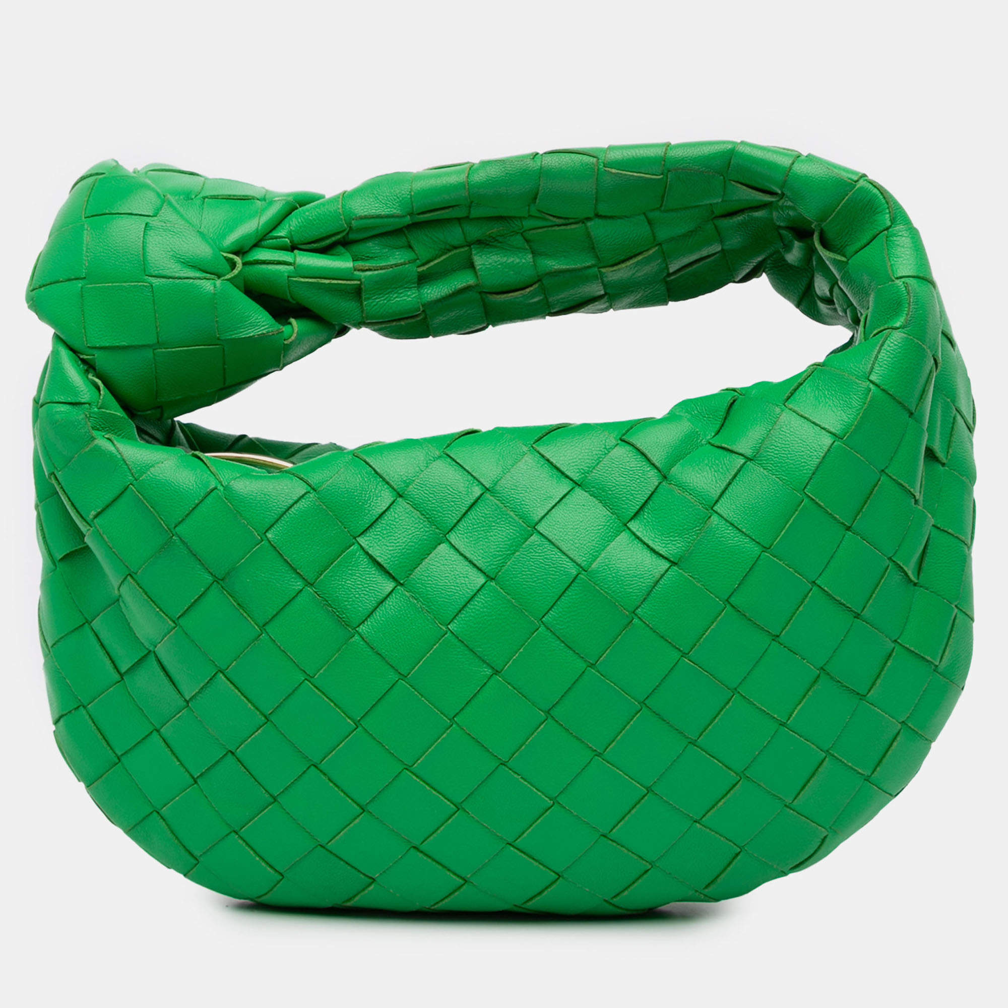 Pre Owned Bottega Veneta Green Mini Nappa Intrecciato Jodie
