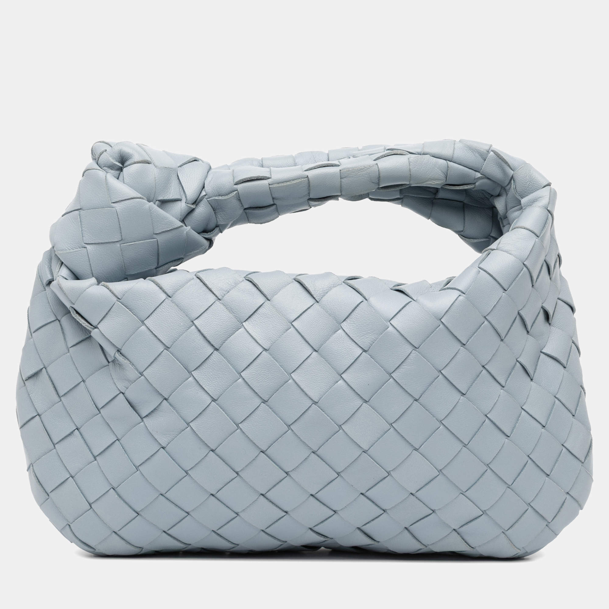 Pre Owned Bottega Veneta Blue Mini Nappa Intrecciato Jodie