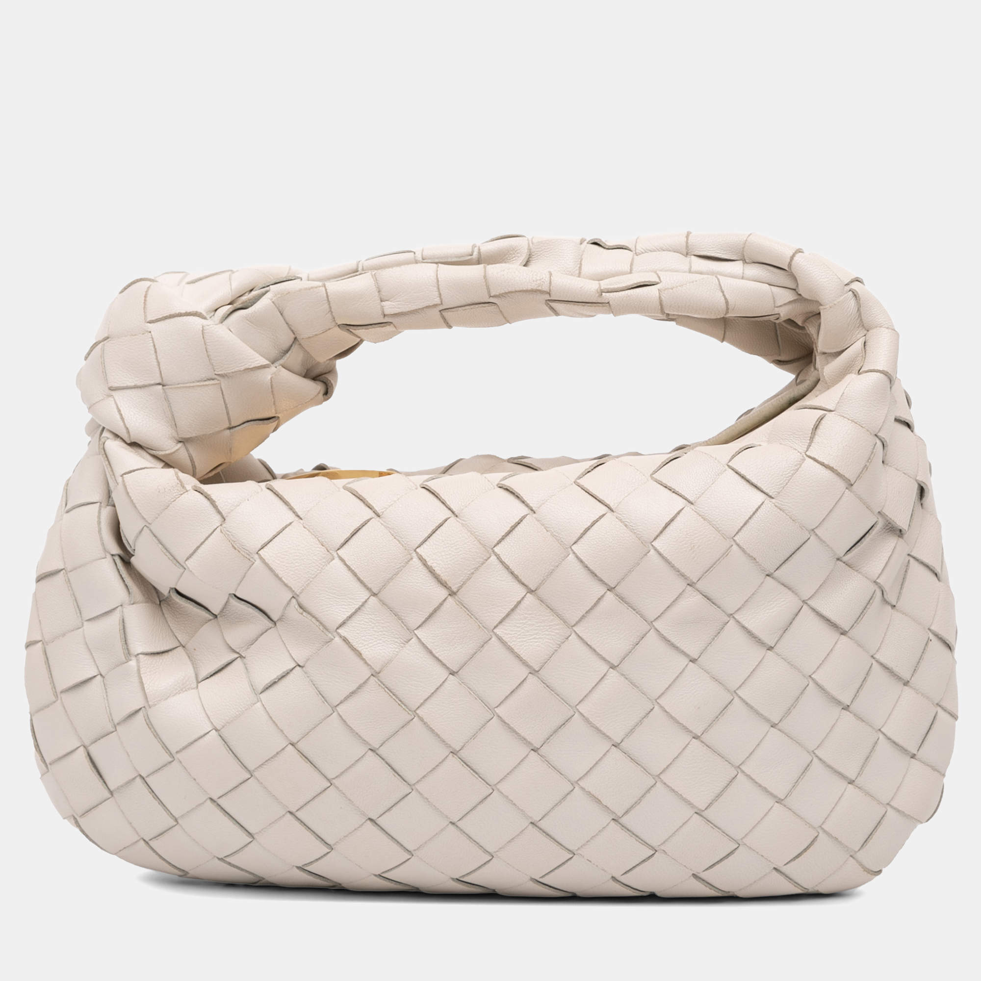Pre Owned Bottega Veneta White Mini Nappa Intrecciato Jodie