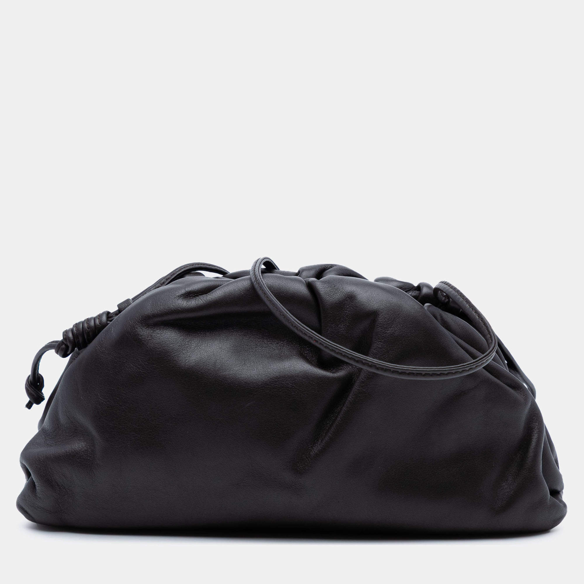 Pre Owned Bottega Veneta Black Lambskin The Mini Pouch Crossbody