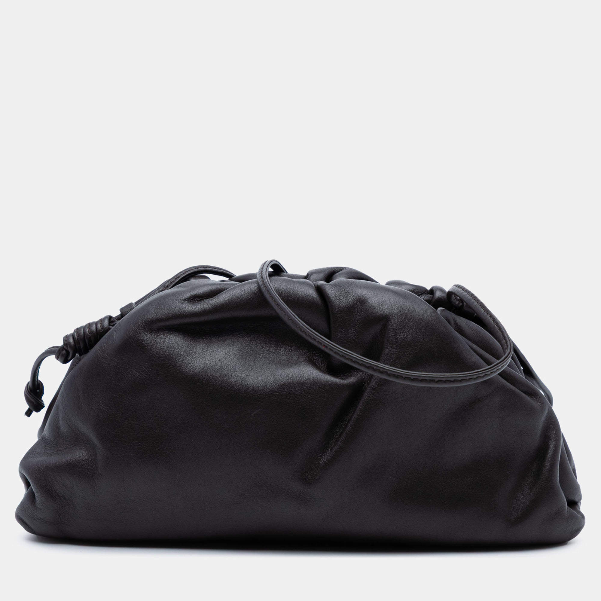 Pre Owned Bottega Veneta Black Lambskin The Mini Pouch Crossbody