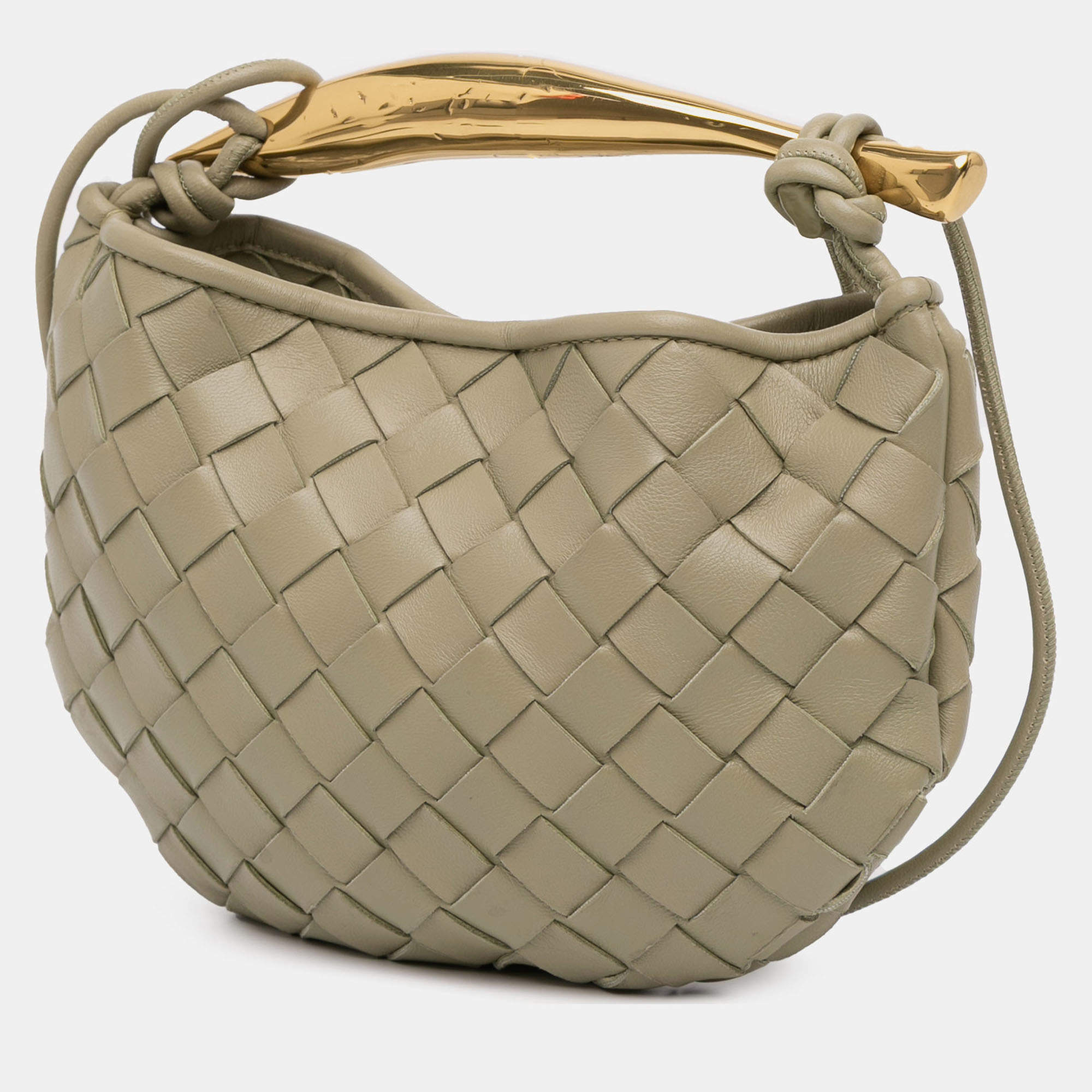 Bottega Veneta Dark Brown Leather Intrecciato Mini Jodie Top