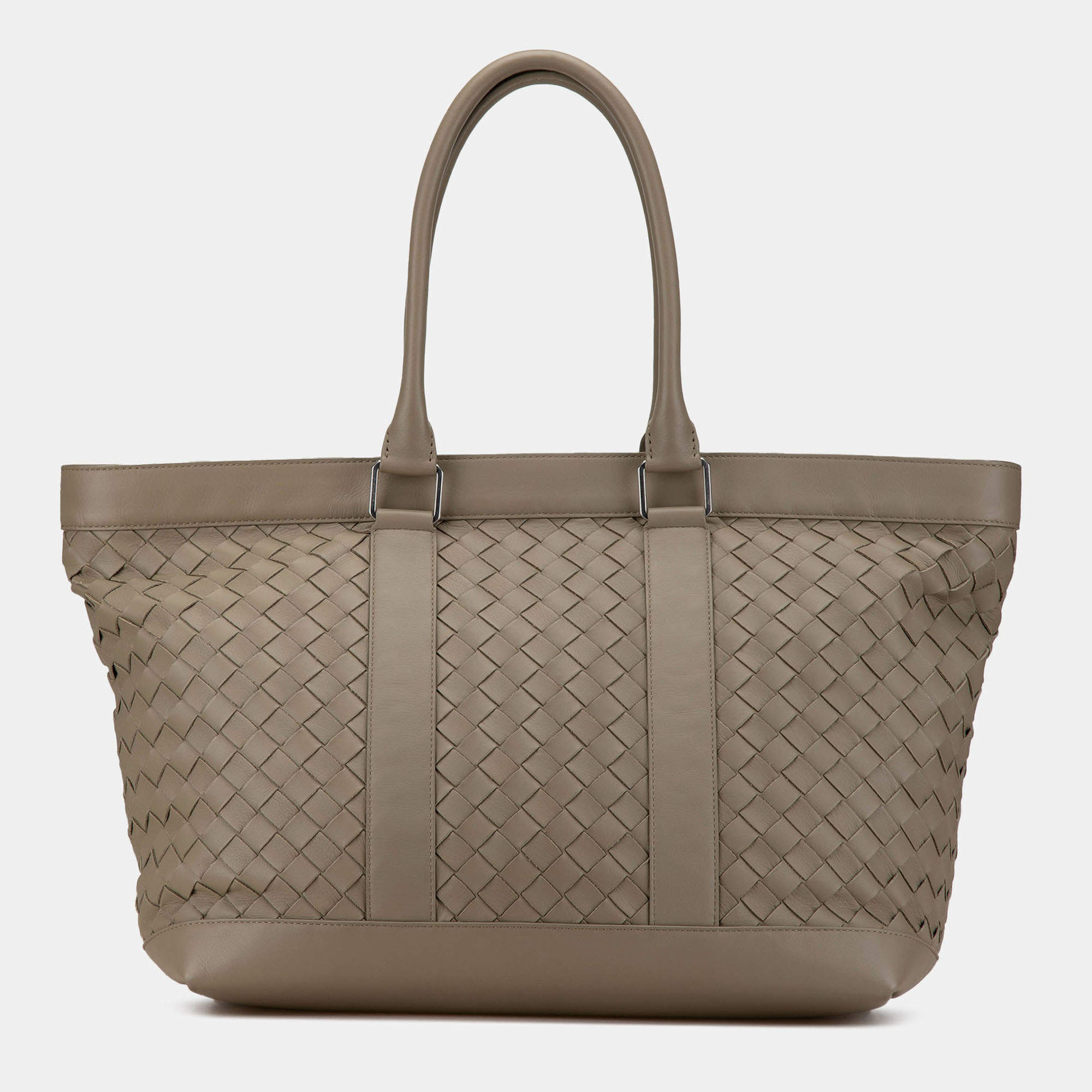 Pre Owned Bottega Veneta Brown Nappa Intrecciato Tote