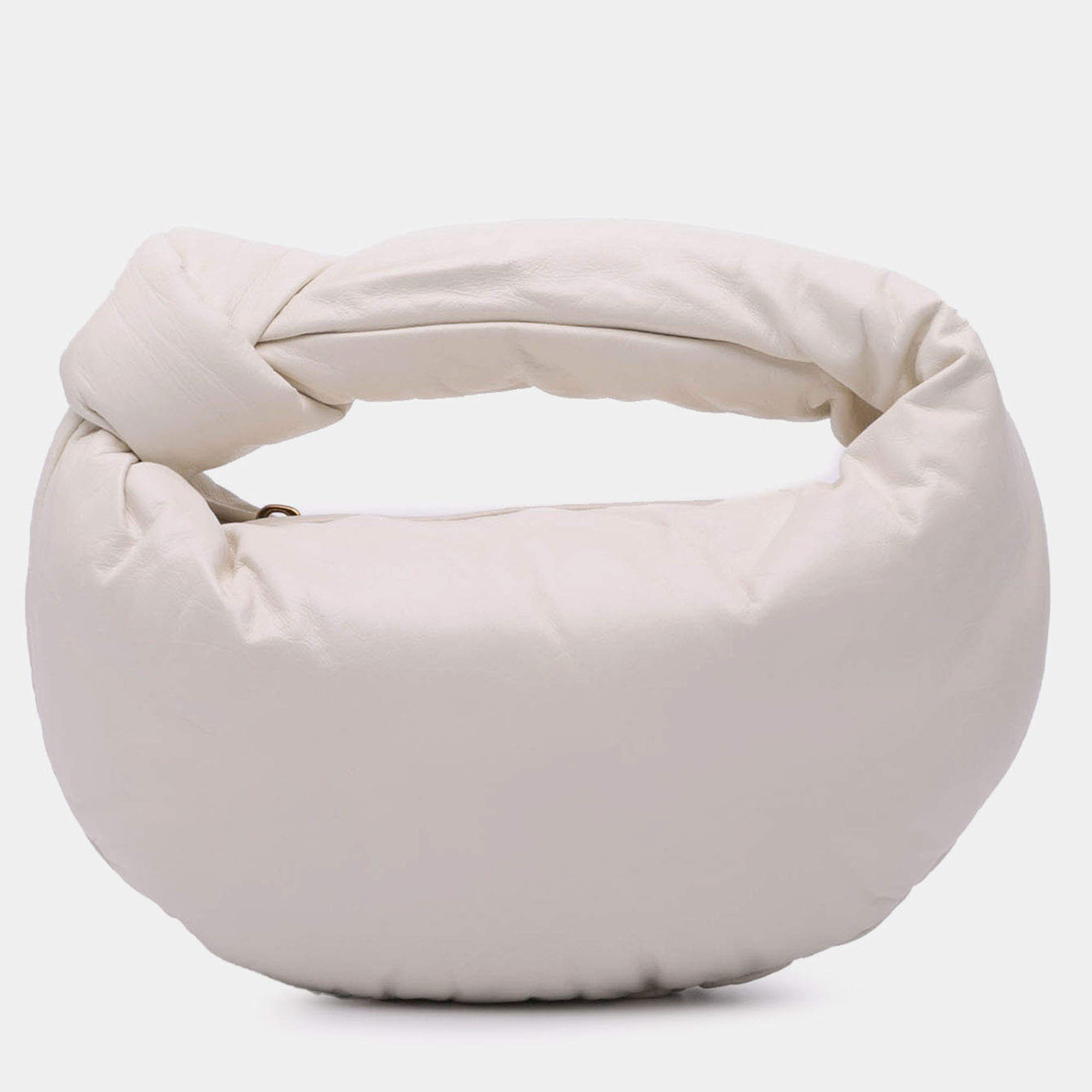 Pre Owned Bottega Veneta White Mini Nappa Puffy Jodie