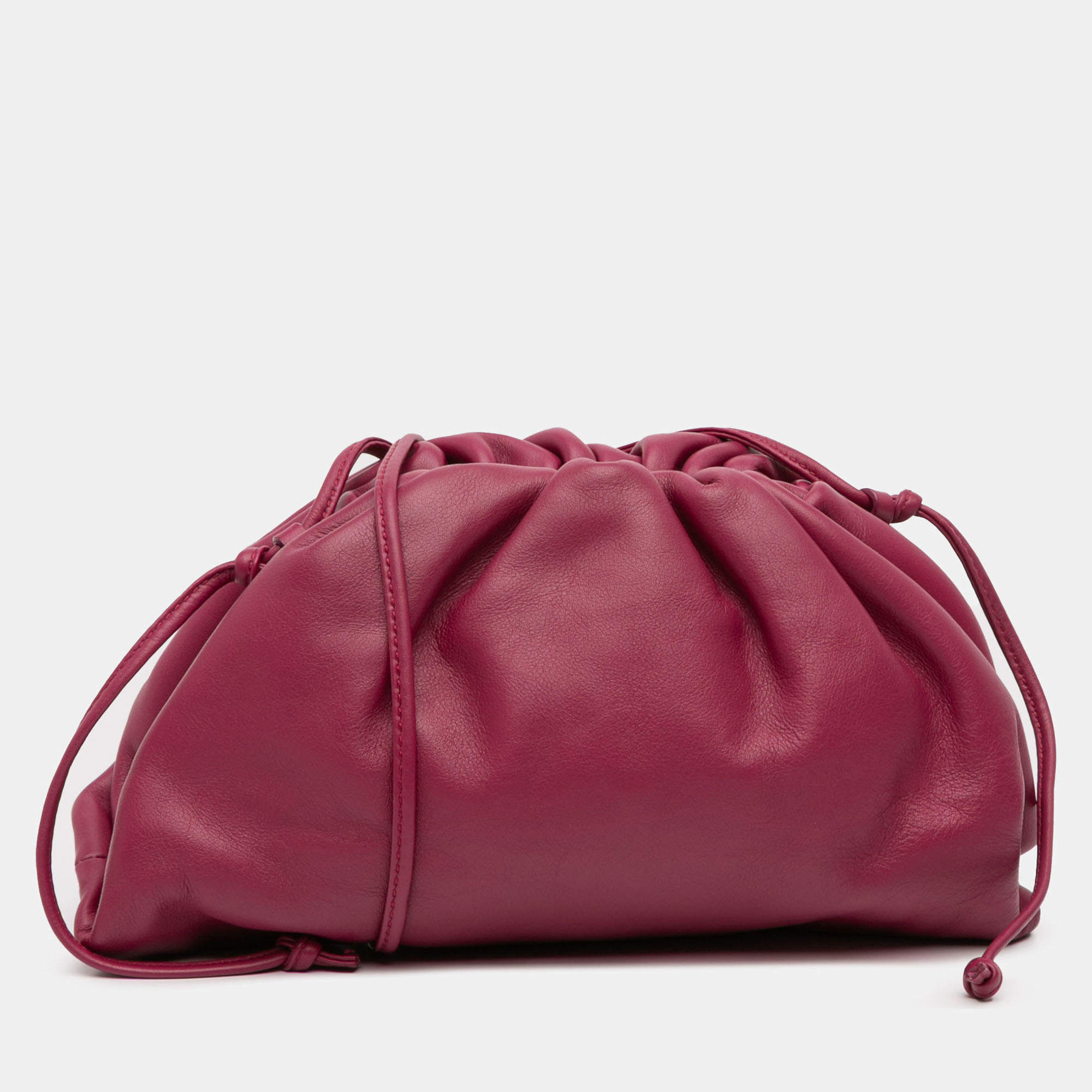 Pre Owned Bottega Veneta Purple Lambskin The Mini Pouch Crossbody
