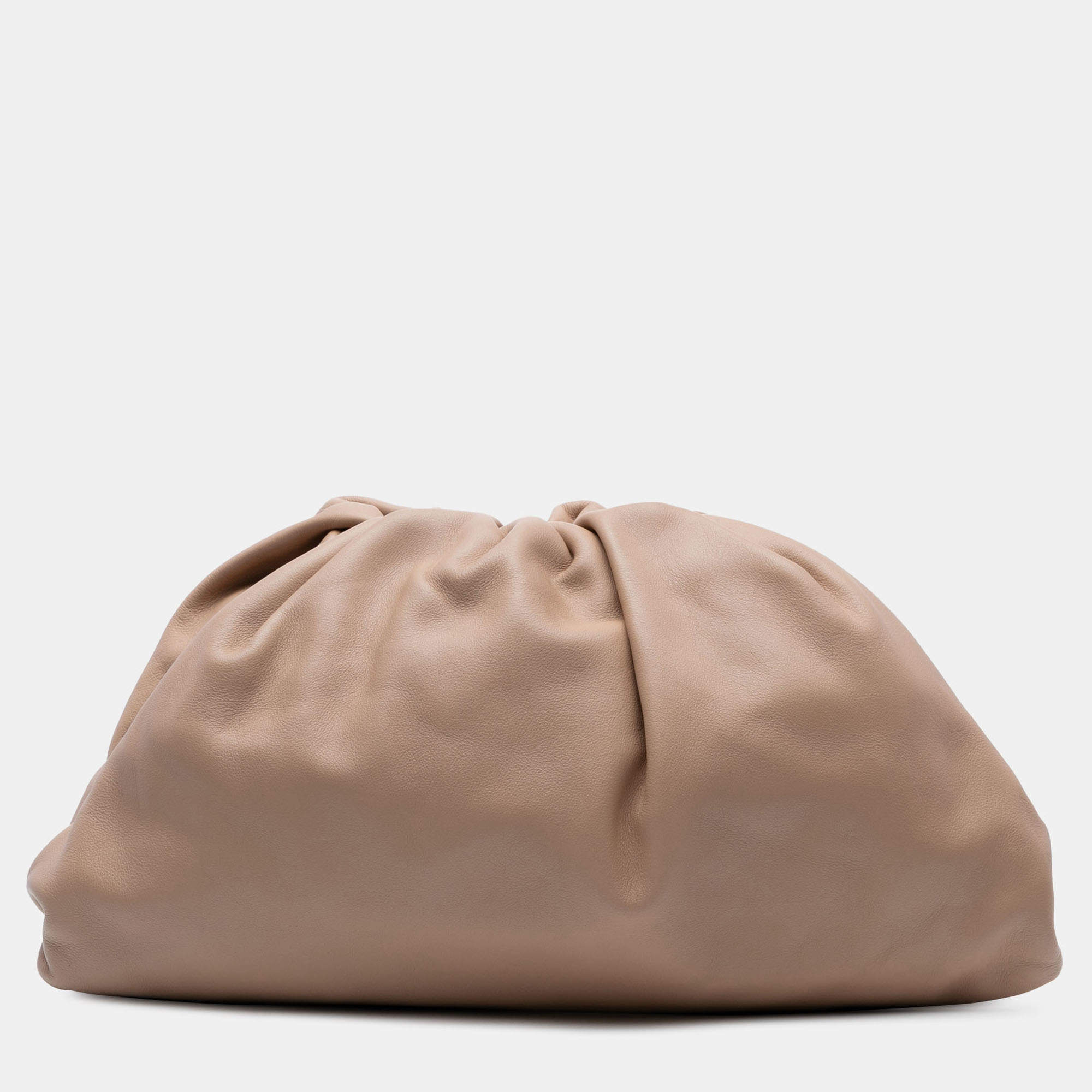 Pre Owned Bottega Veneta Brown Lambskin The Pouch