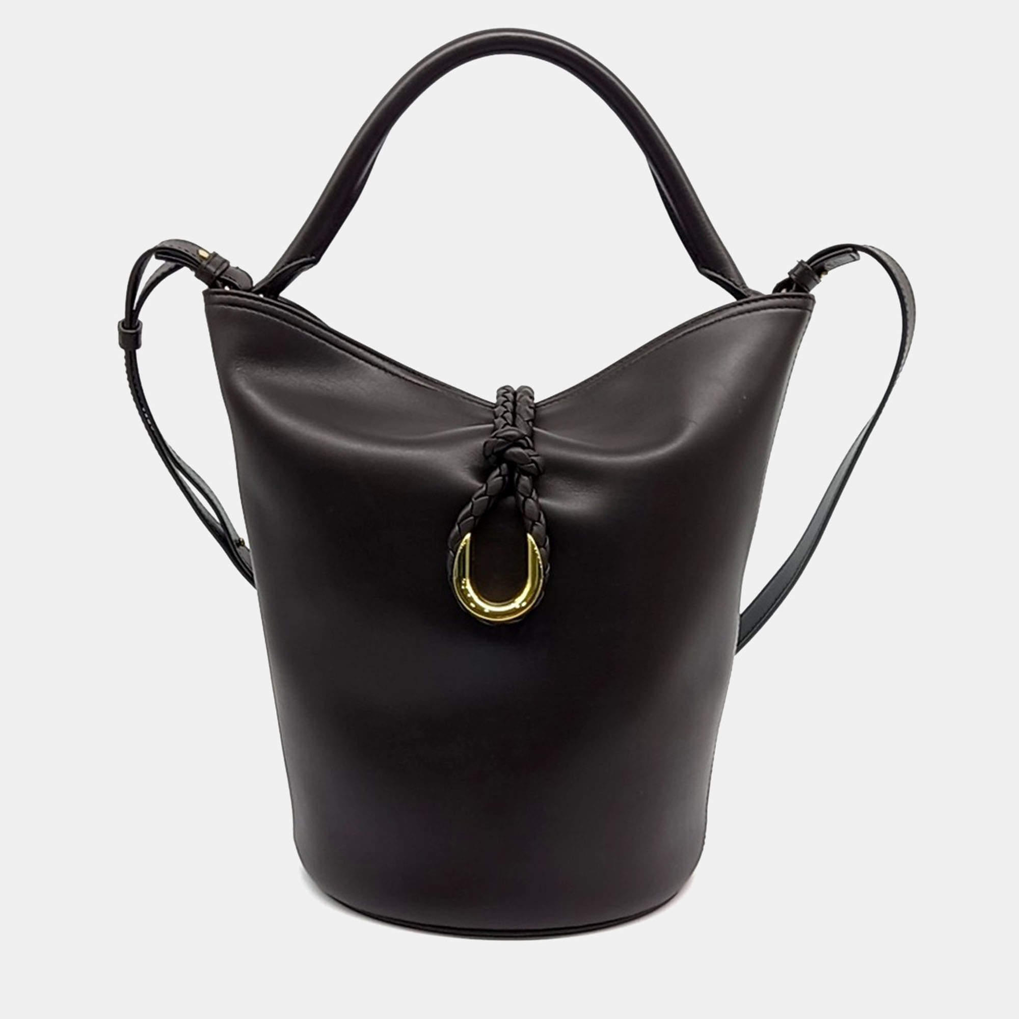 Pre Owned Bottega Veneta Brown Leather Liberta Bucket Bag