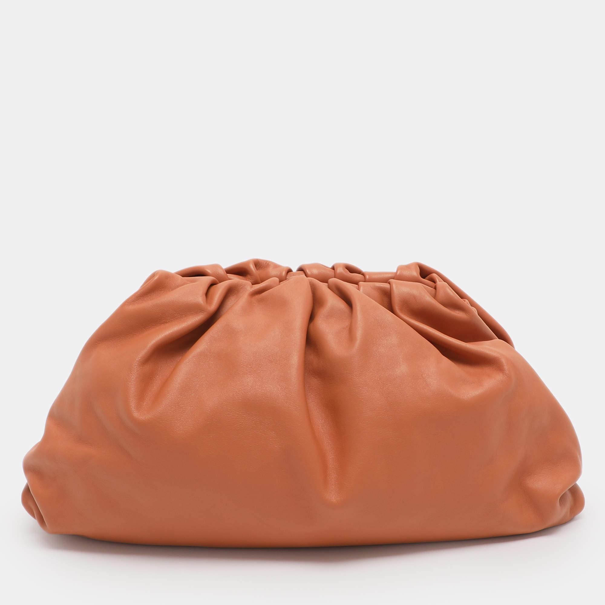 Pre Owned Bottega Veneta Clay Leather Large The Pouch Clutch