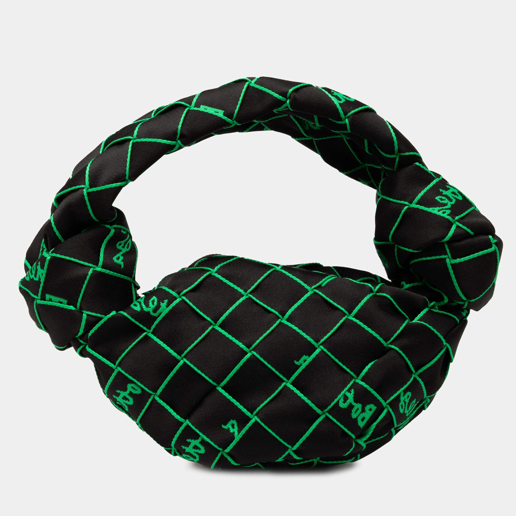 Pre Owned Bottega Veneta Mini Synthetic Fabric Intrecciato Double Knot Bag