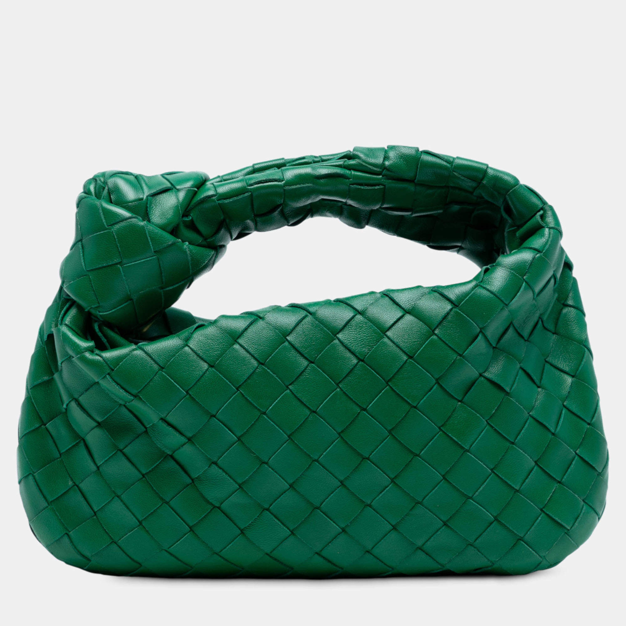 Pre Owned Bottega Veneta Green Mini Nappa Intrecciato Jodie