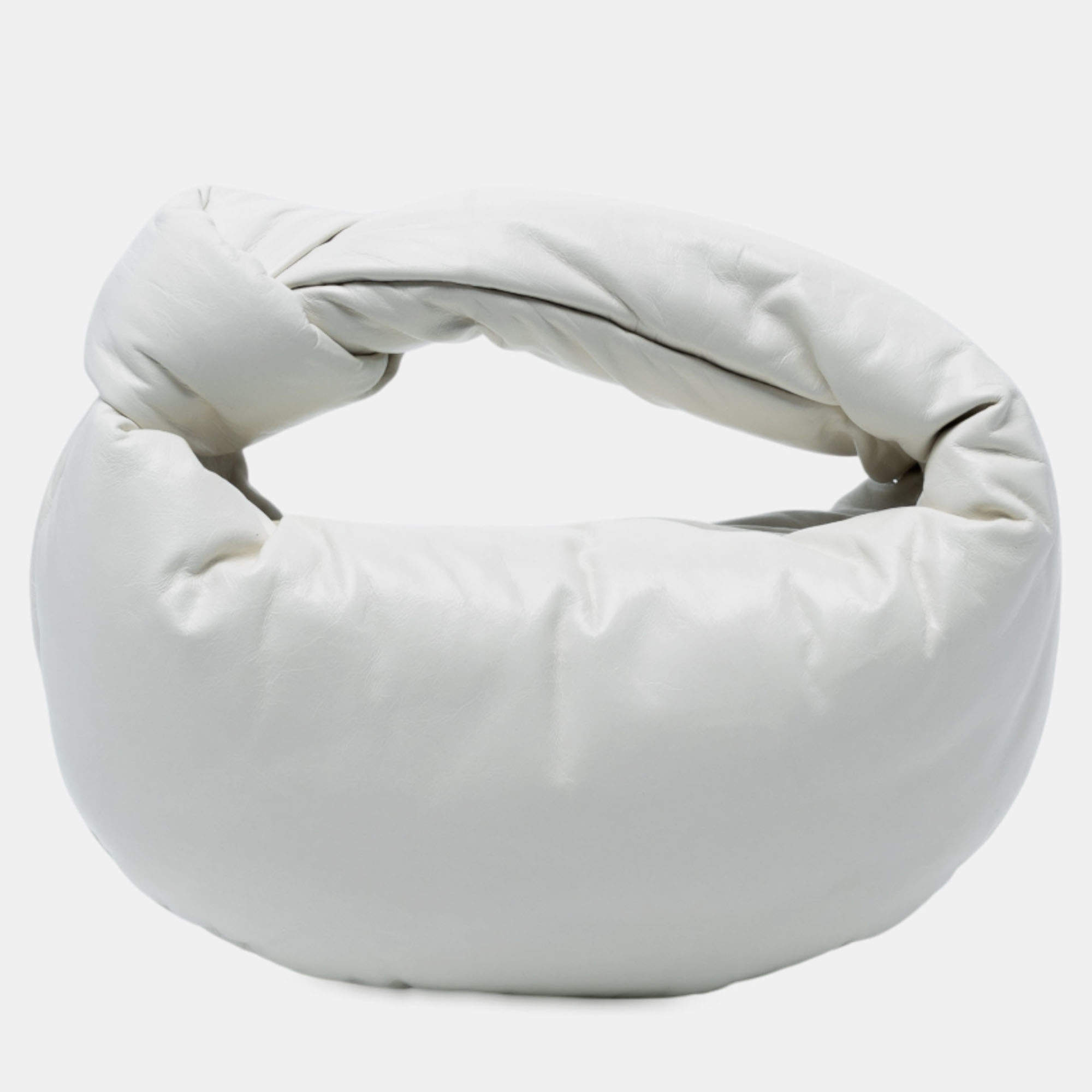 Pre Owned Bottega Veneta White Mini Nappa Puffy Jodie
