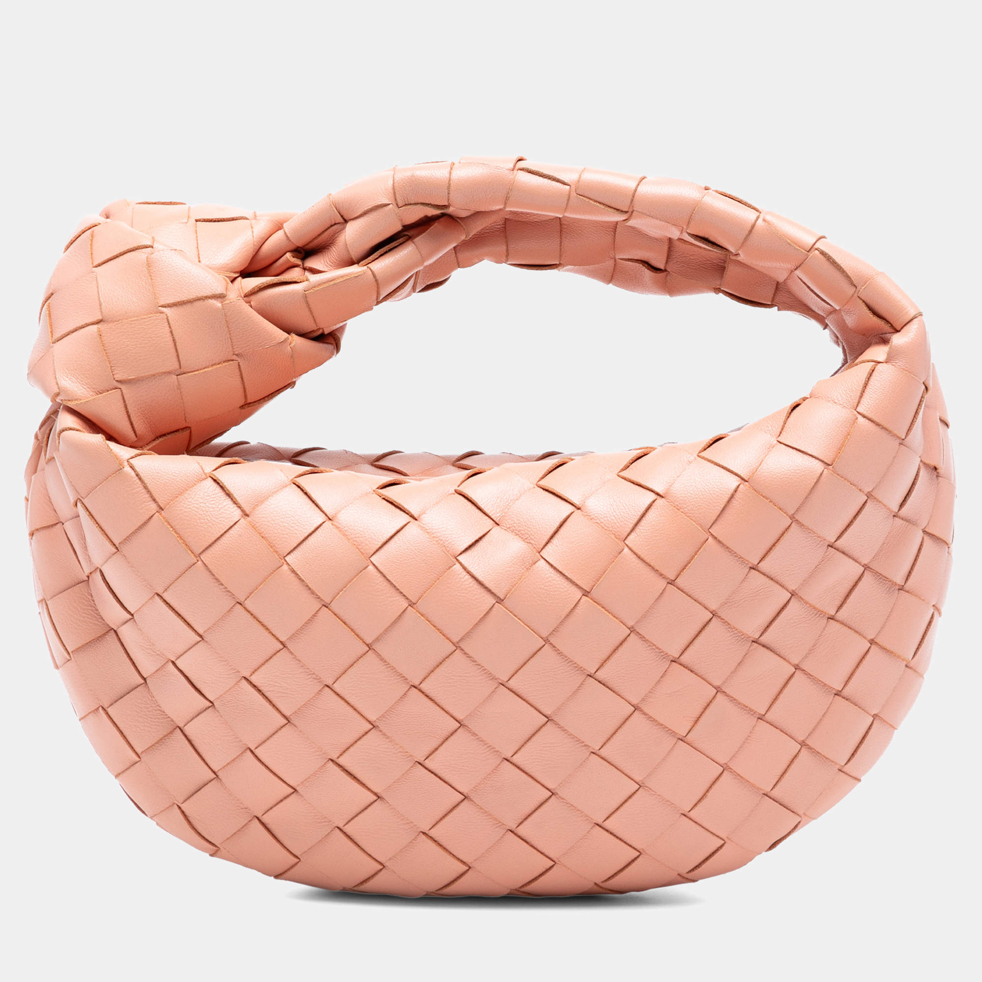 Pre Owned Bottega Veneta Pink Mini Nappa Intrecciato Jodie