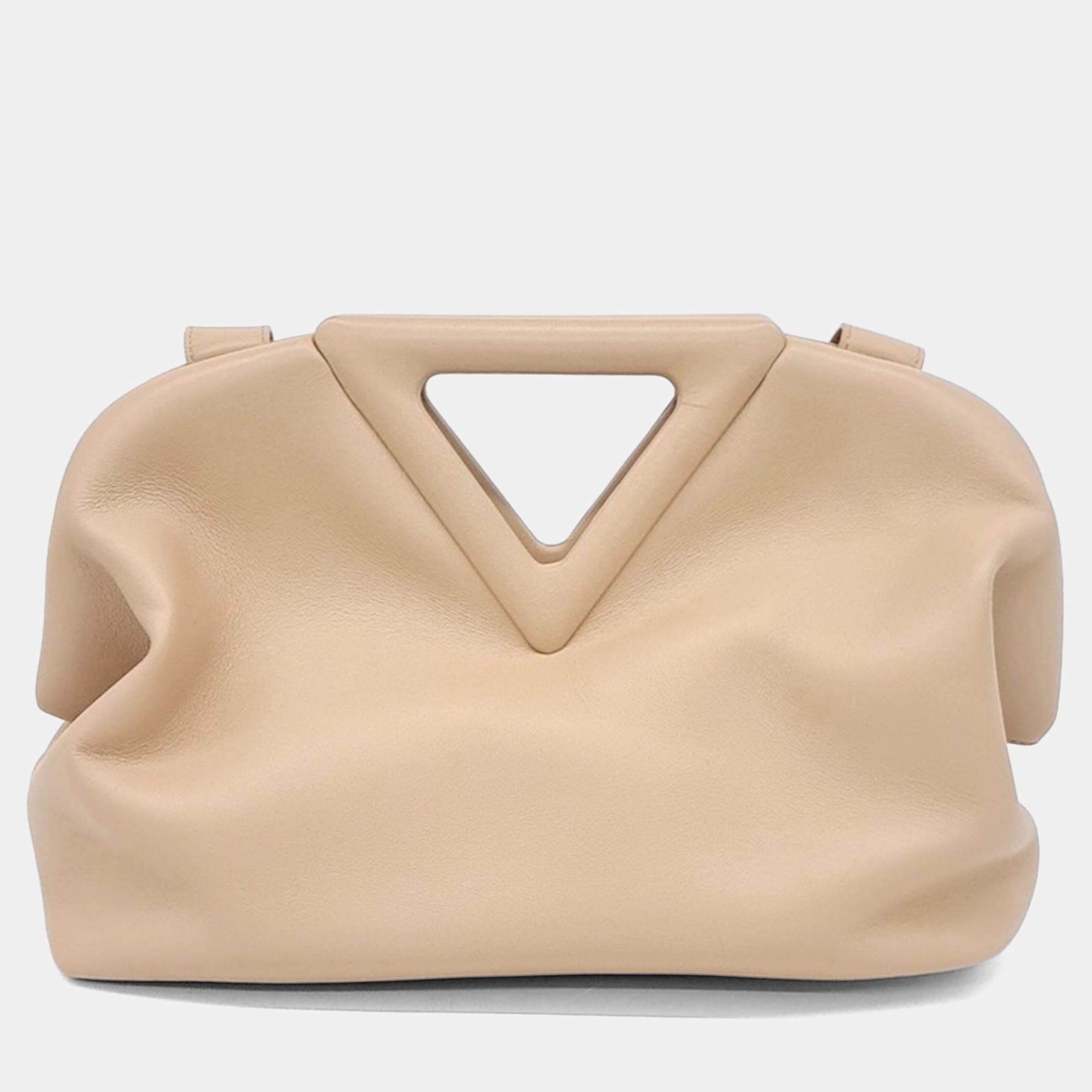 Pre Owned حقيبة بوتيغا فينيتا جلد بيج بوينت