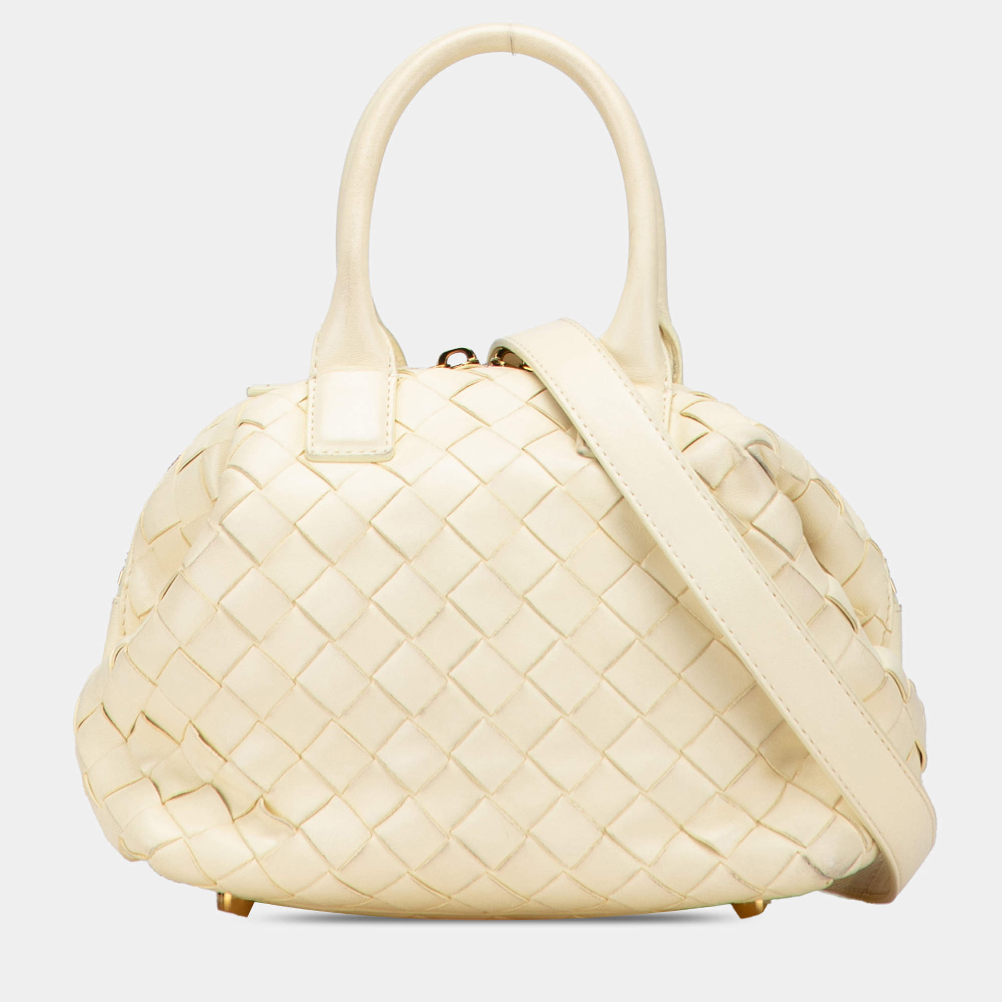 مملوكة مسبقًا حقيبة ساتشل بوتيغا فينيتا باوليتو نابا إنتريشياتو أصفر صغير