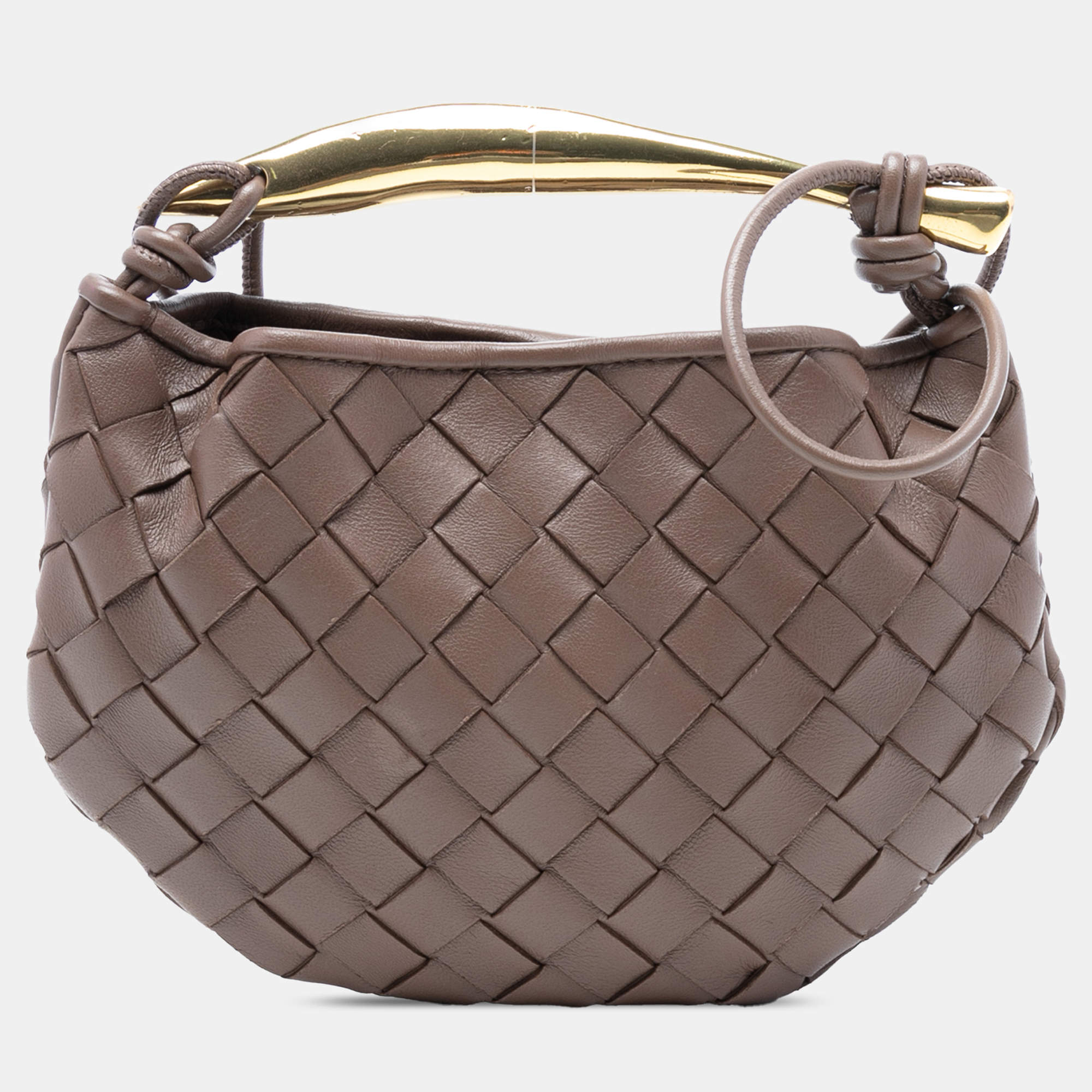 مملوكة مسبقًا حقيبة بوتيغا فينيتا ساردين جلد خروف بني انتريتشاتو