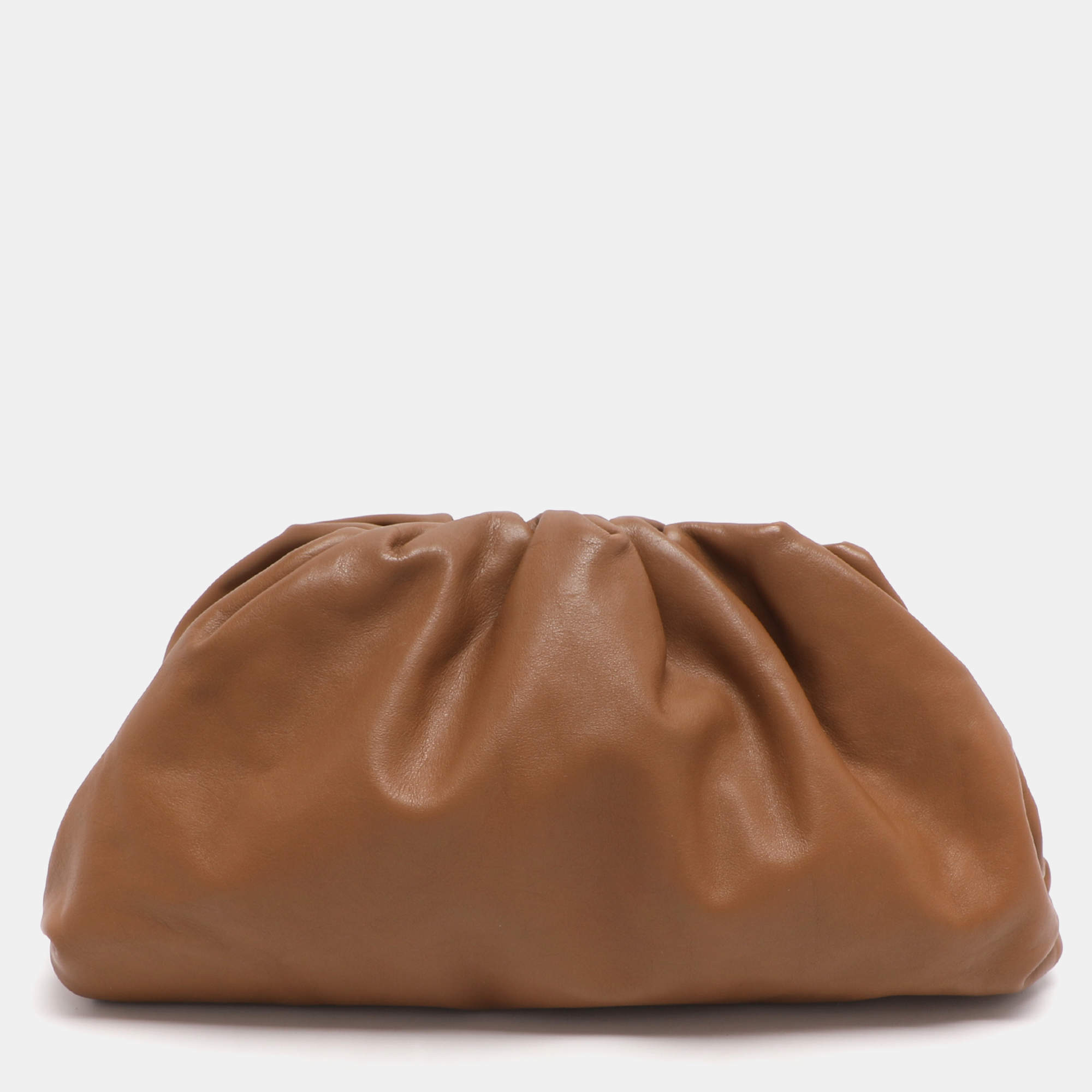 مملوكة مسبقًا Bottega Veneta Pouch Teen Brown Leather Clutch